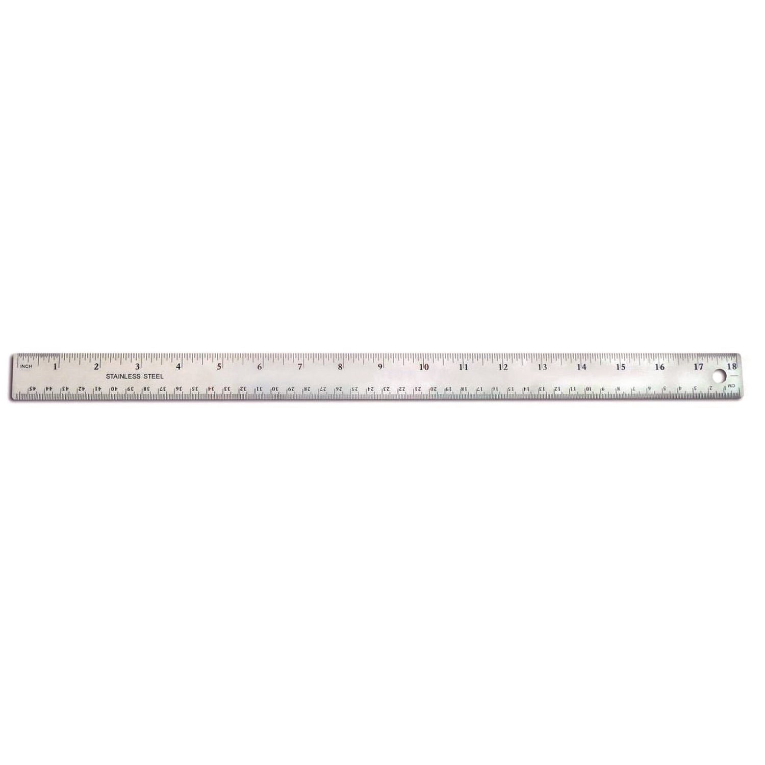 TPG Creations™ Stainless Steel Ruler, Standard/Metric, 18" Long, Silver, 36/Carton