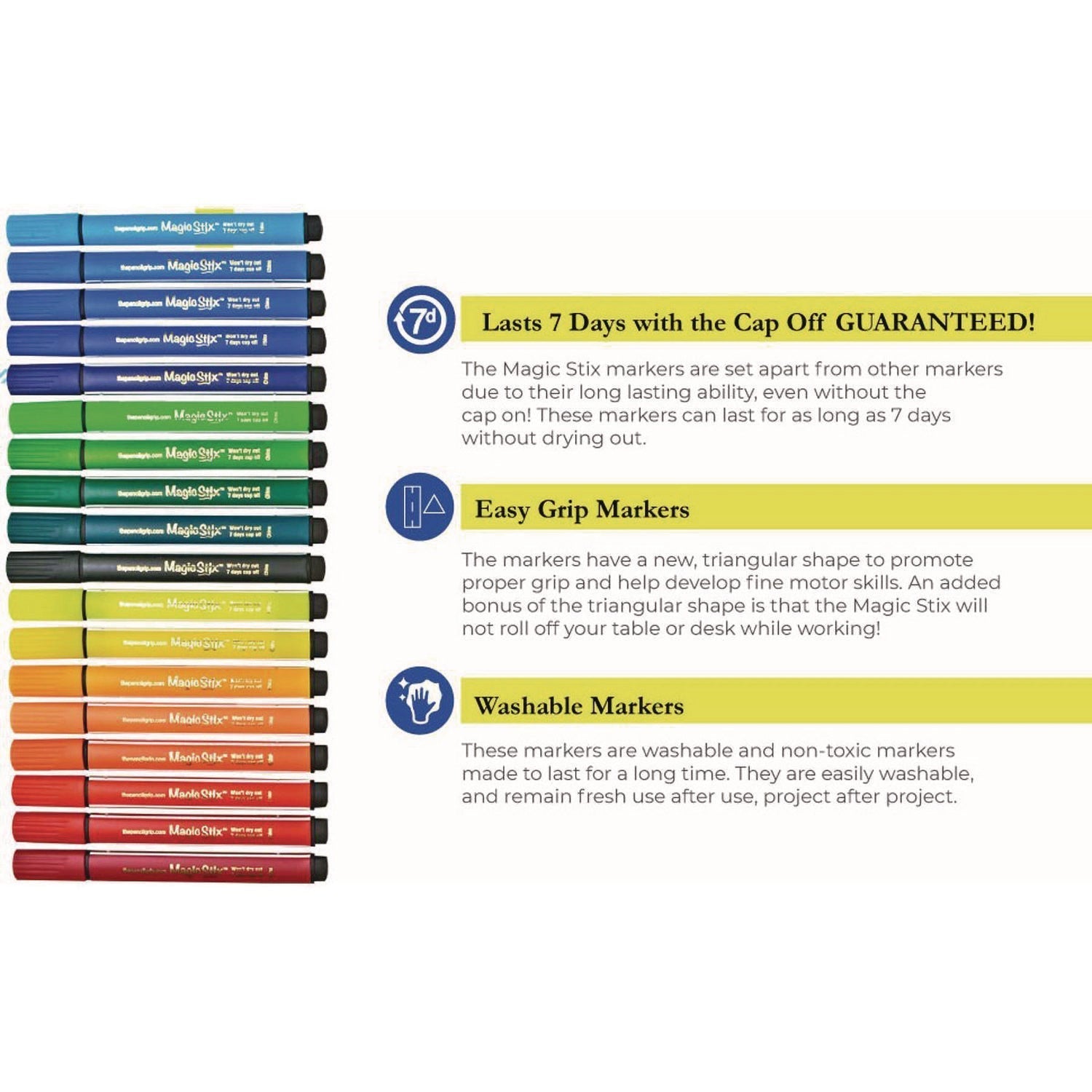 TPG Creations™ Magic Tri Stix Set, 36 Assorted Colors, 36/Set, 12 Sets/Carton - Bloom Skins