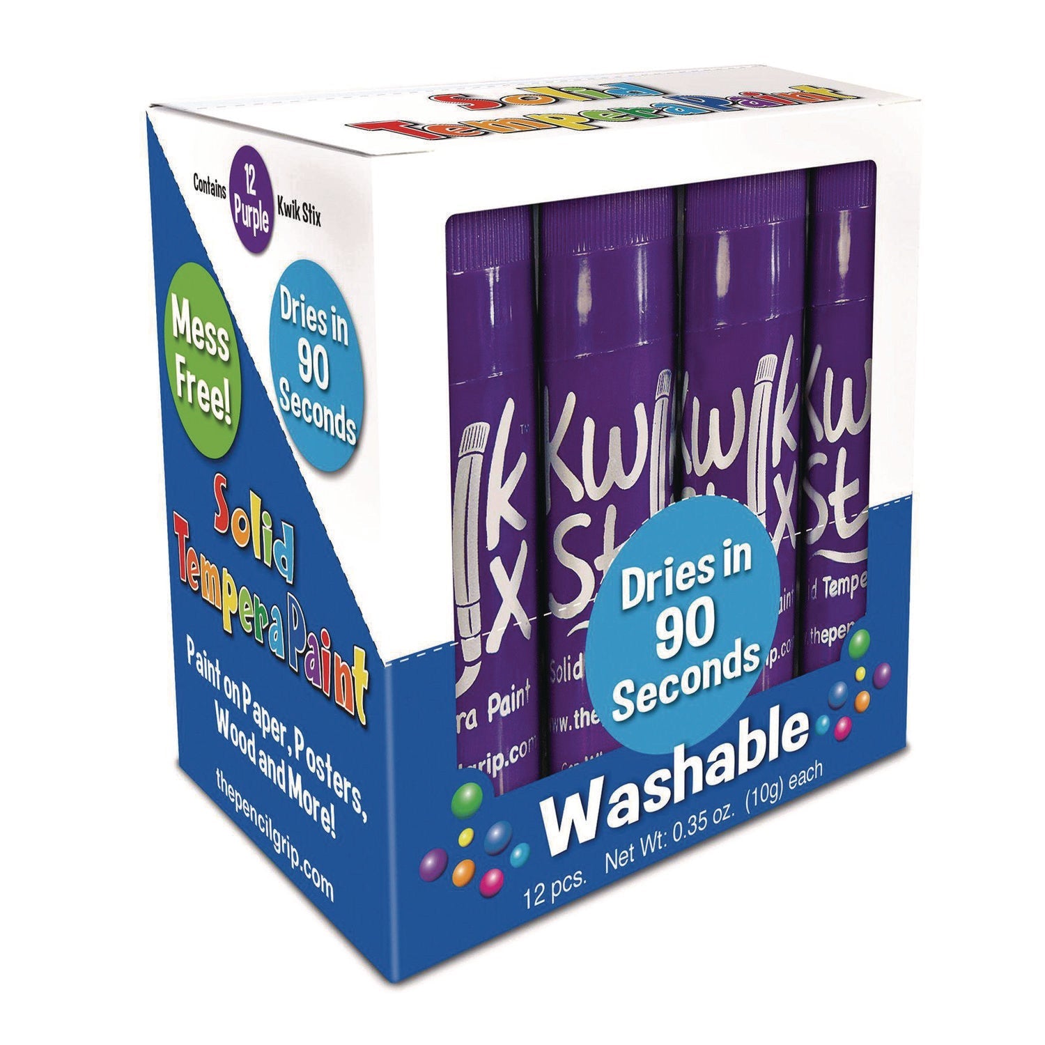 TPG Creations™ Kwik Stix Single Color Pack, 0.7" x 3.5", Purple, 12/Pack, 12 Packs/Carton