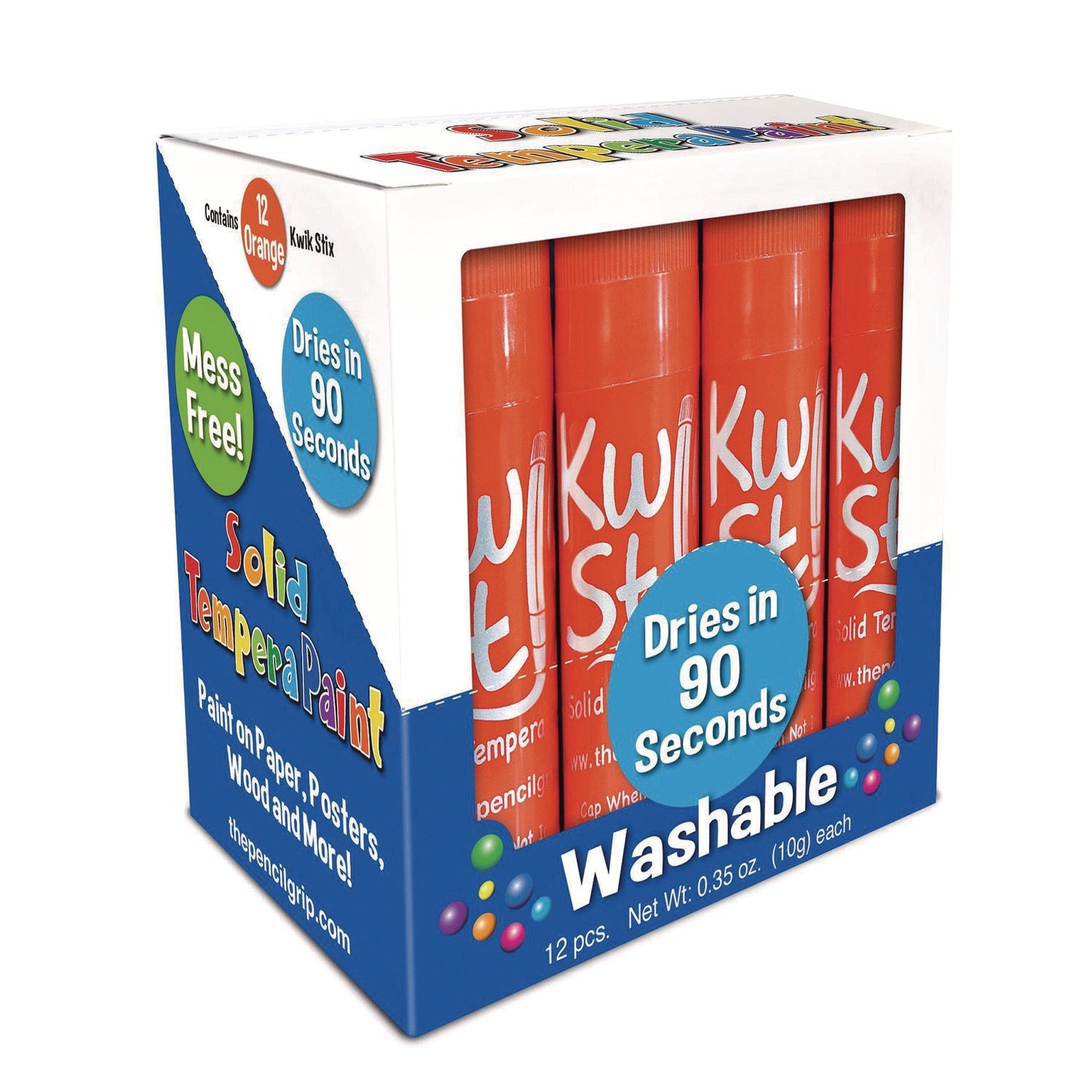 TPG Creations™ Kwik Stix Single Color Pack, 0.7" x 3.5", Orange, 12/Pack, 12 Packs/Carton