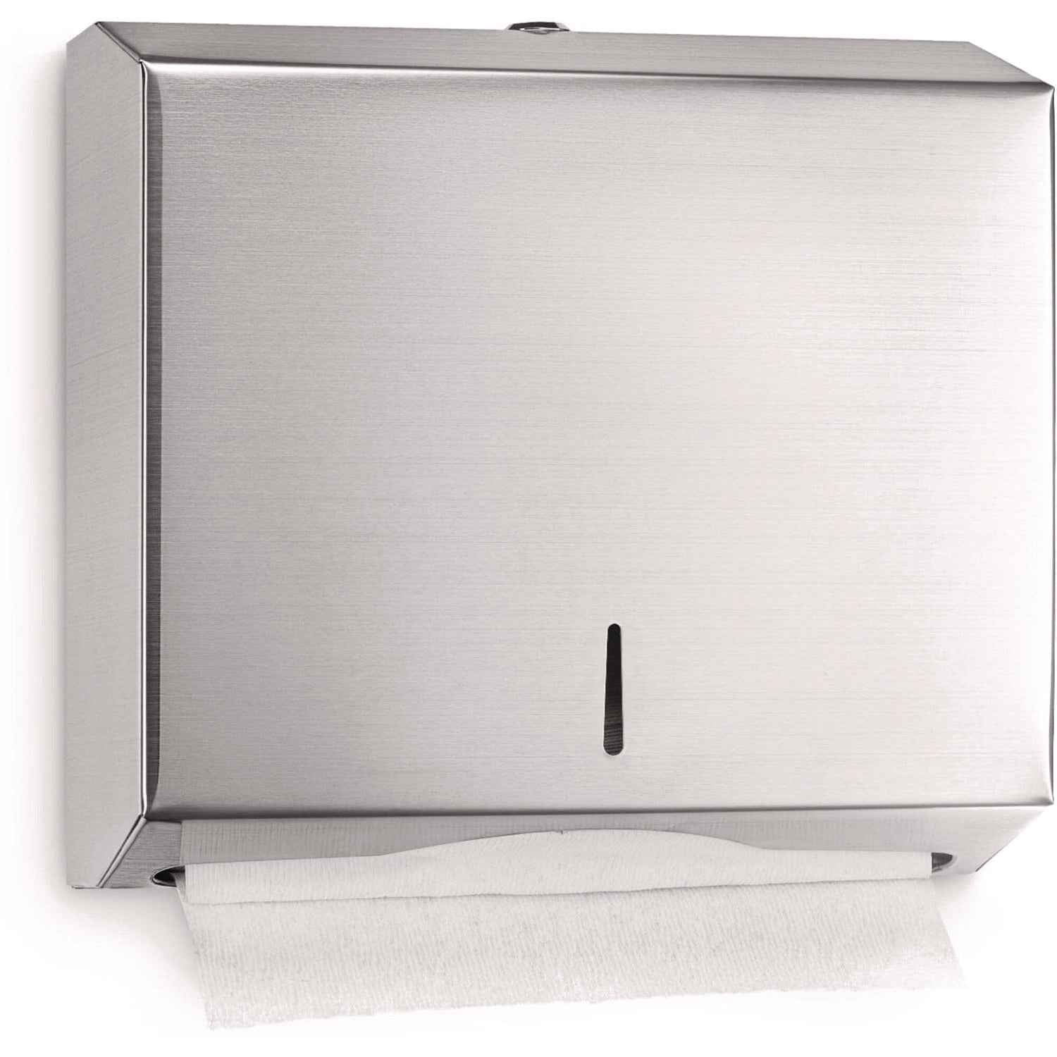 Alpine Industries Horizontal C-Fold/Multi-Fold Paper Towel Dispenser, 10.2 x 4 x 11.2, Brushed Nickel