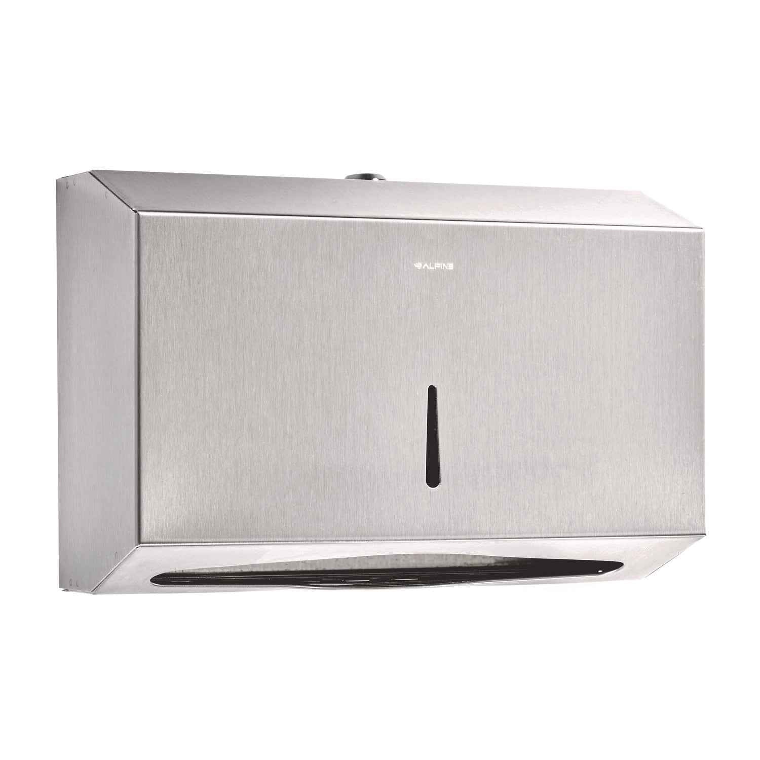 Alpine Industries Horizontal C-Fold/Multi-Fold Paper Towel Dispenser, 7.08 x 3.93 x 10.82, Brushed Nickel