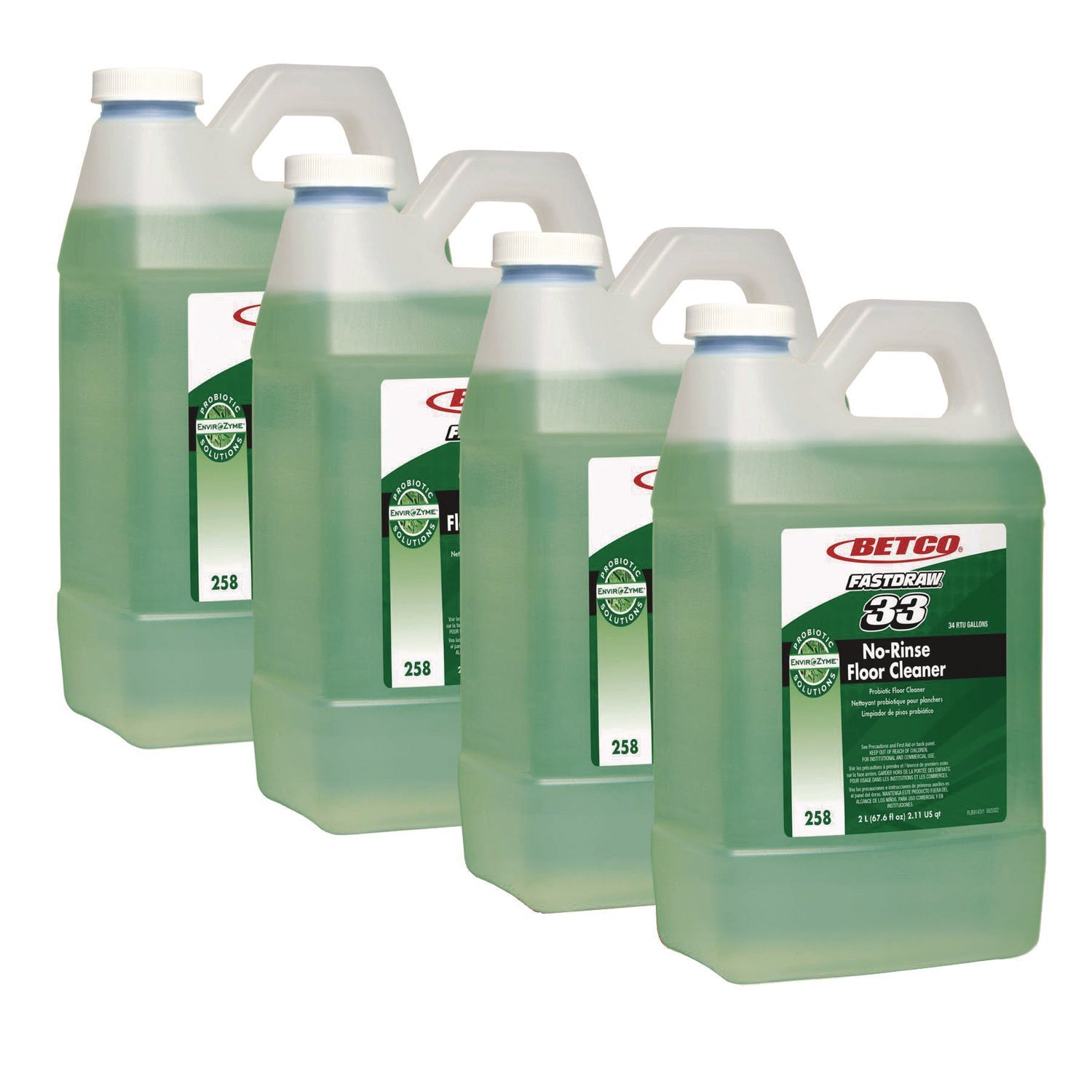 Betco® BioActive Solutions No-Rinse Floor Cleaner, Rain Fresh Scent, 2 L Bottle, 4/Carton - Bloom Skins