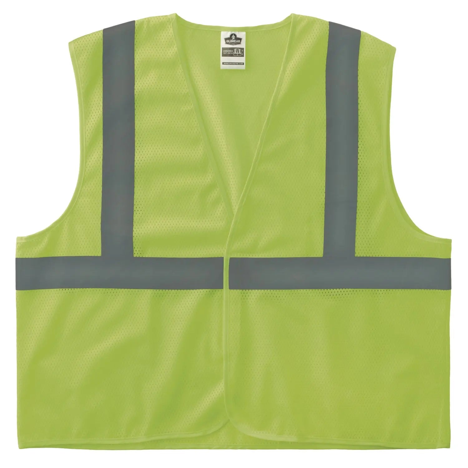 ergodyne® GloWear 8205HL-ECO Class 2 Recycled Hi-Vis Vest, Mesh, Polyester, 2X-Large/3X-Large, Lime