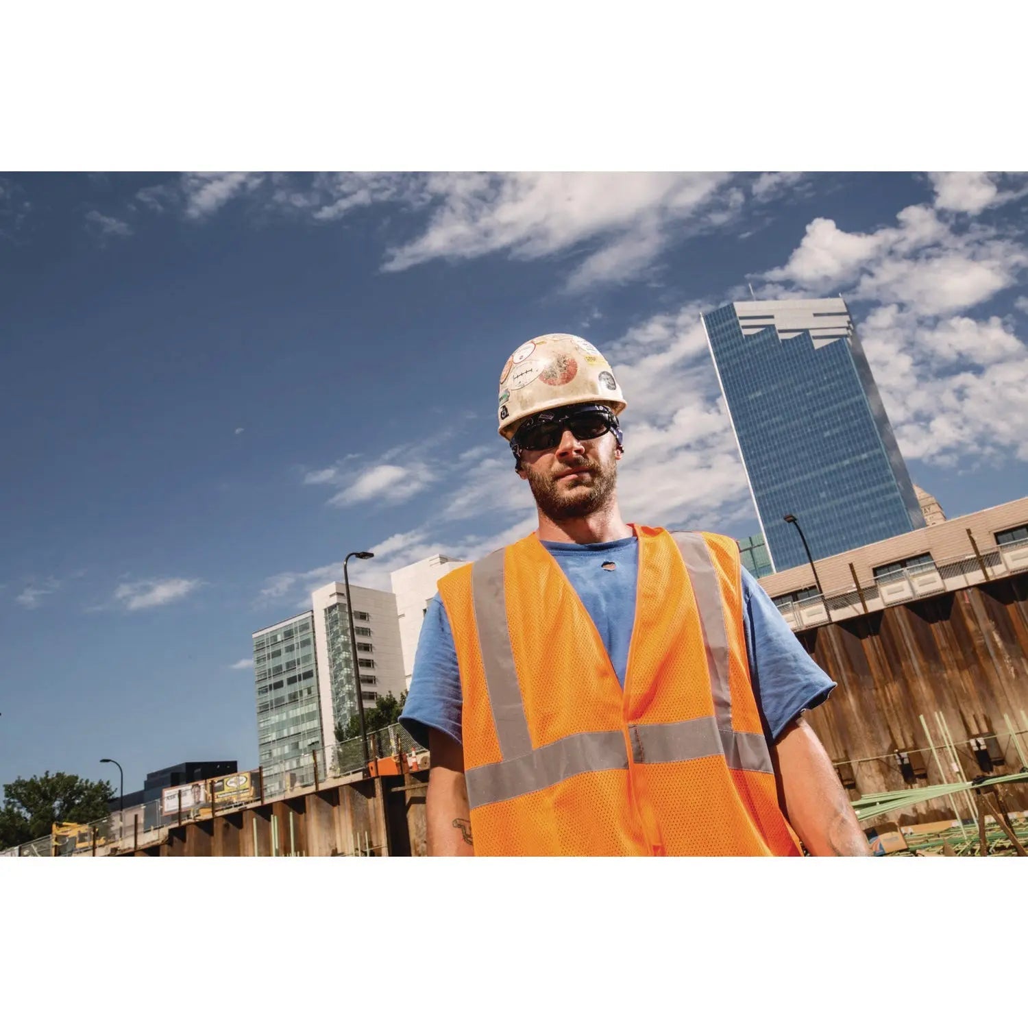 ergodyne® GloWear 8205HL-ECO Class 2 Recycled Hi-Vis Vest, Mesh, Polyester, 2X-Large/3X-Large, Orange