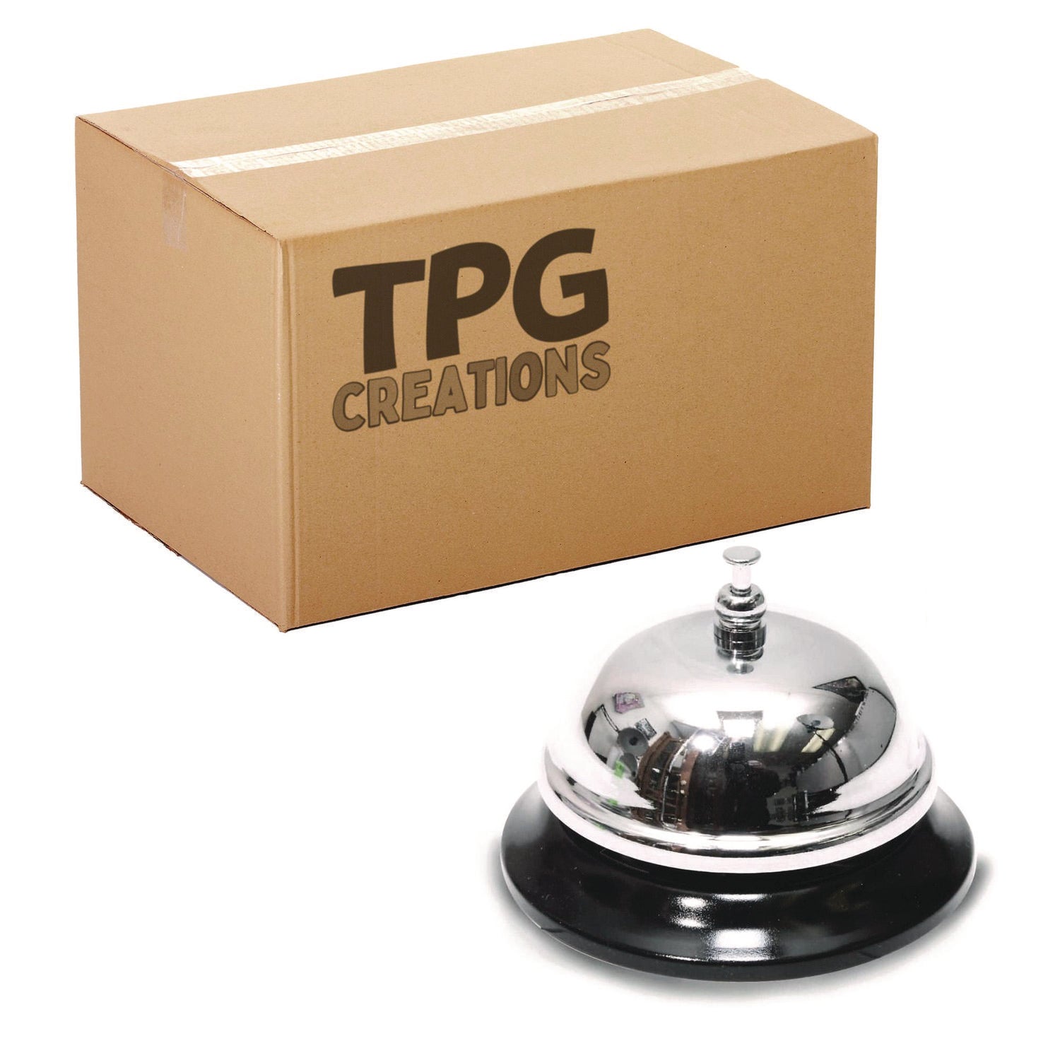 TPG Creations™ Call Bells, 3.5", Chrome, 36/Carton