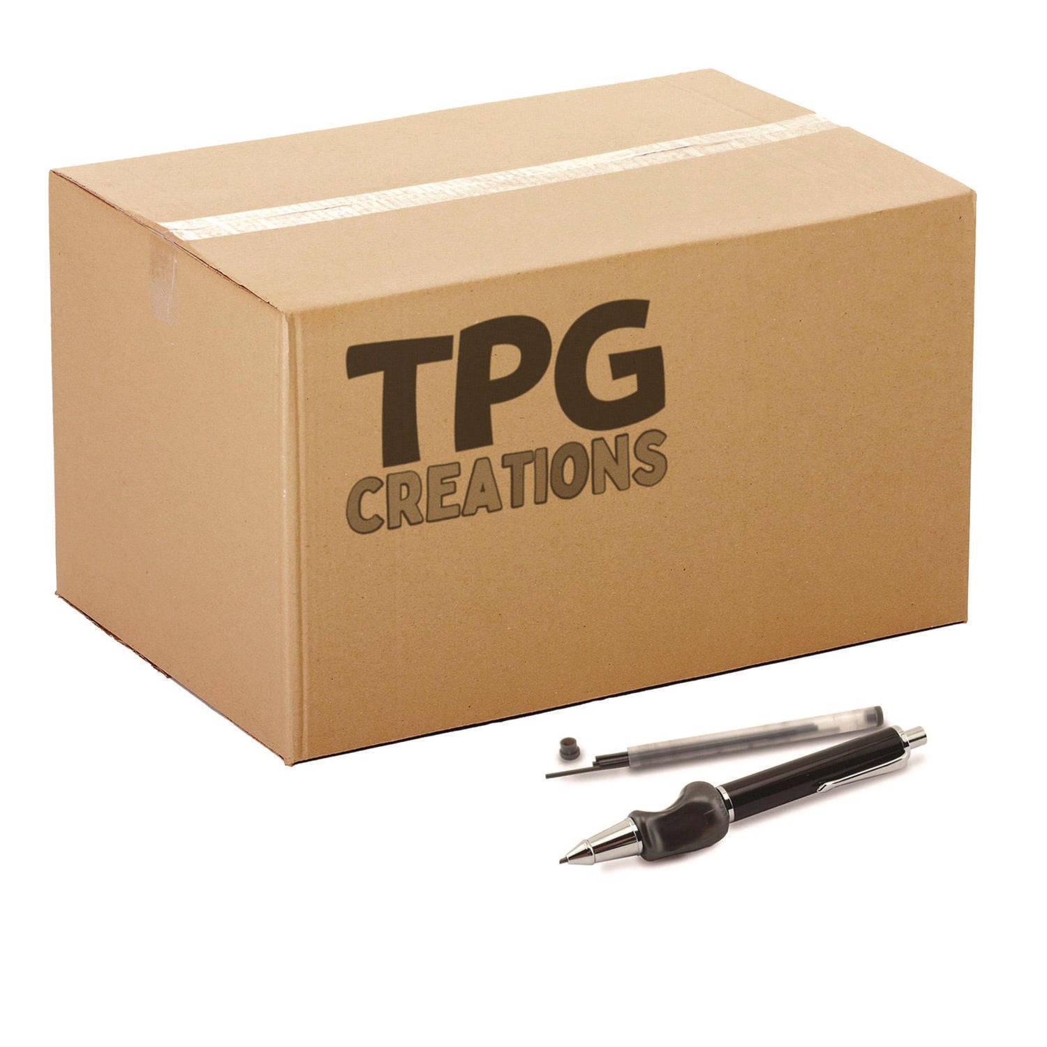 TPG Creations™ Heavyweight Mechanical Pencil Set w/The Pencil Grip, 2 mm Lead Refills, HB (#2), Black Lead, Black/Navy/Silver Barrel, 8/CT