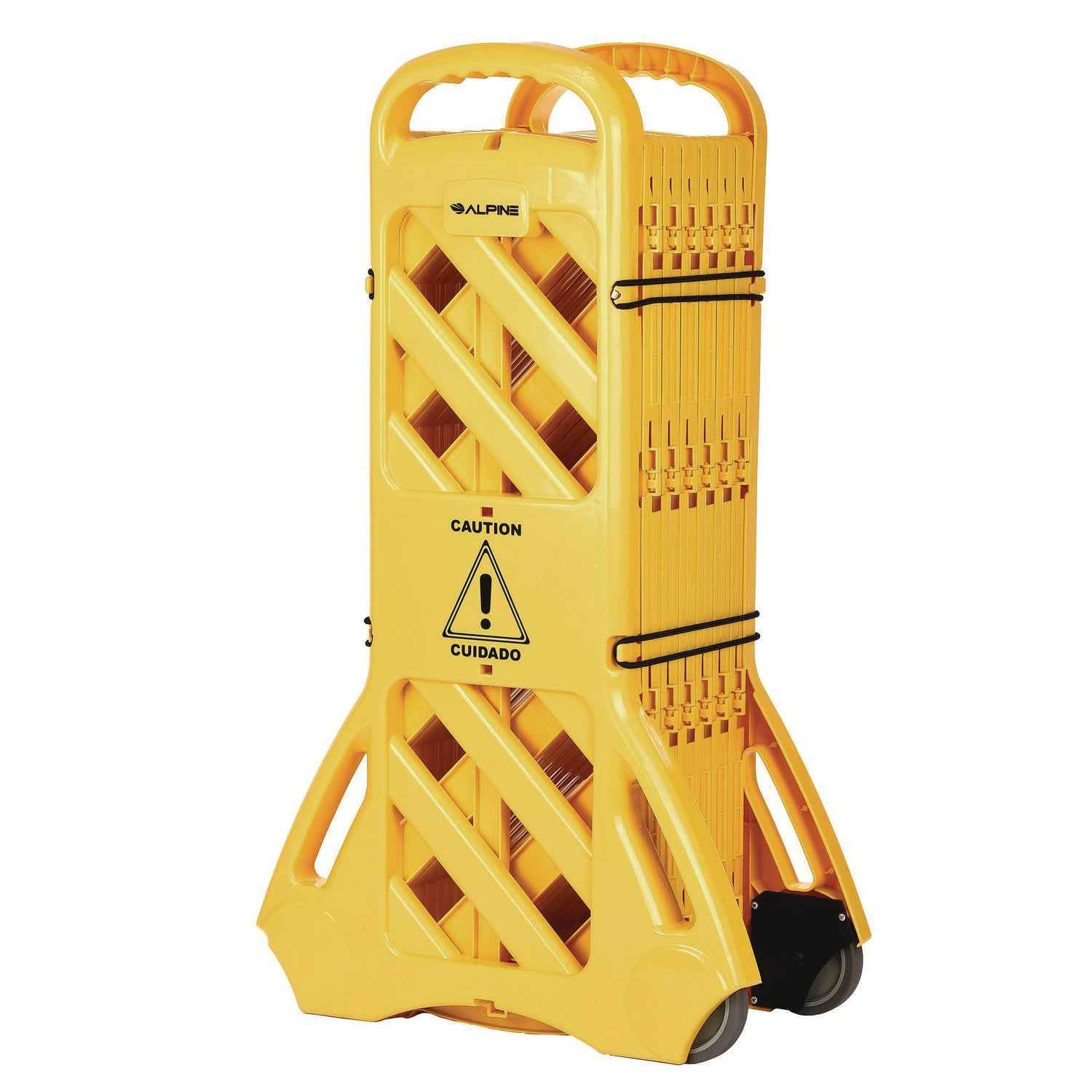 Alpine Industries Expandable Portable Fence Barrier Safety Barricade, Plastic, 1.97 x 153.54 x 39.76, Yellow