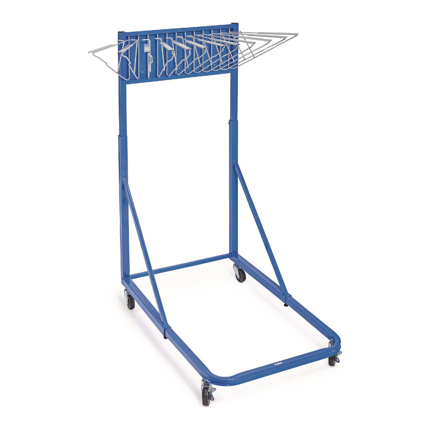 AdirOffice Blueprint Storage Cabinet Rolling Stand, Assorted Document Sizes Accomodated, 27" x 28.5" to 46.5" x 46" to 66", Blue