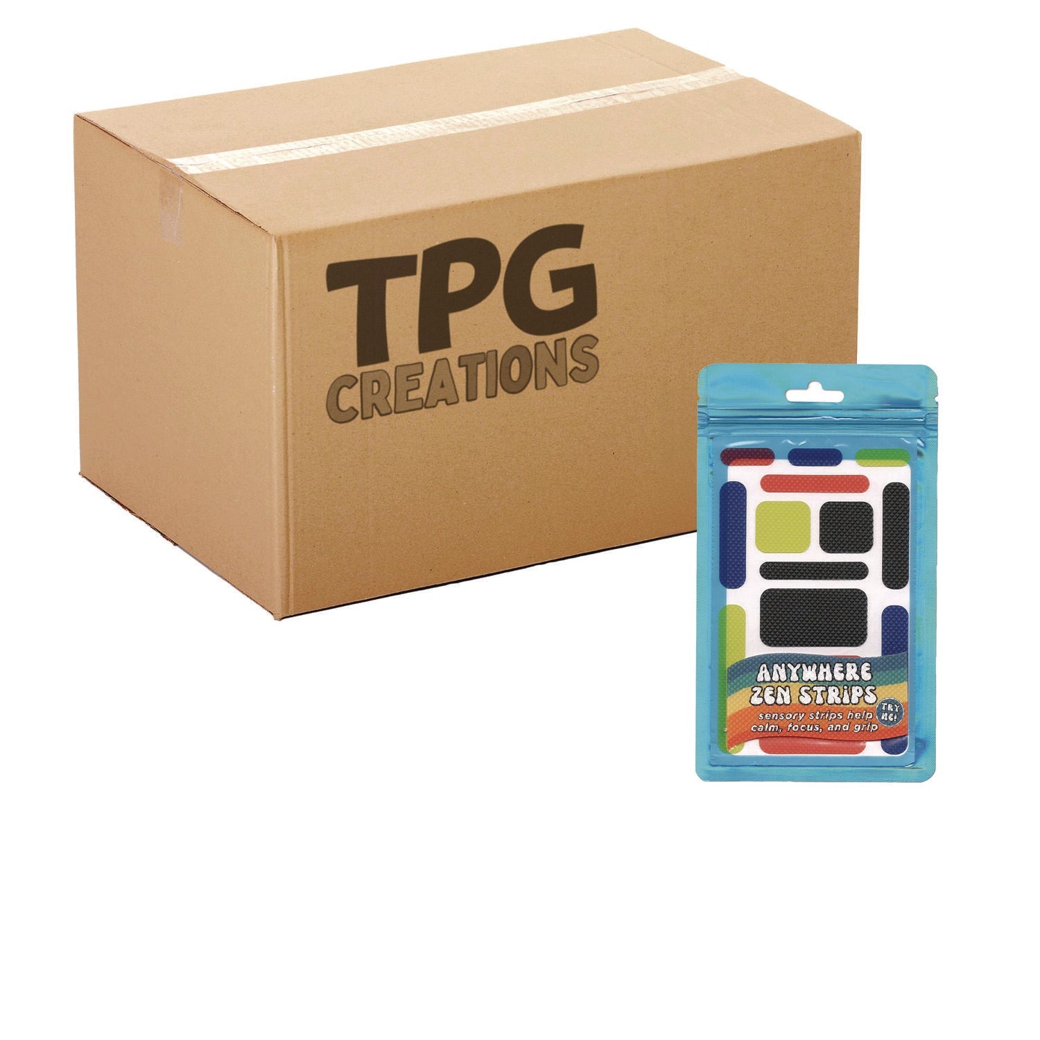 TPG Creations™ Anywhere Zen Strips, Bumpy, Assorted Primary Colors 13/Set, 24 Sets/Carton