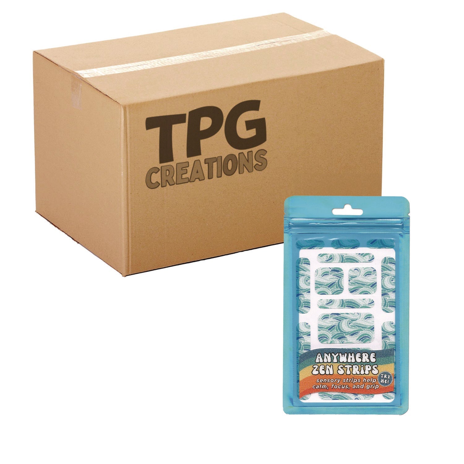 TPG Creations™ Anywhere Zen Strips, Sandy Waves, Assorted Colors, 13/Set, 24 Sets/Carton