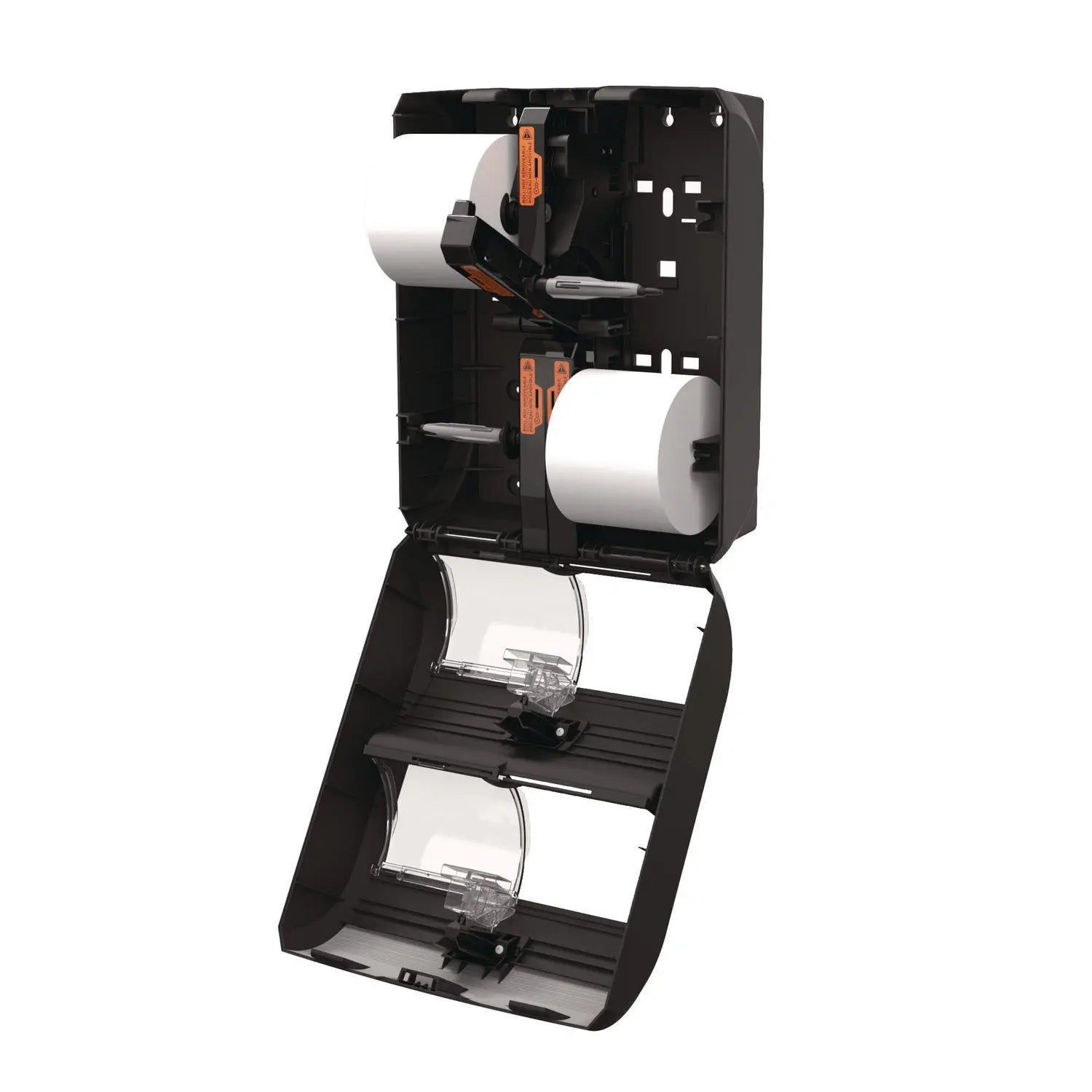 Georgia Pacific® Professional Compact Quad Vertical Four Roll Coreless Tissue Dispenser, 12.31 x 14.81 x 7.86, Black