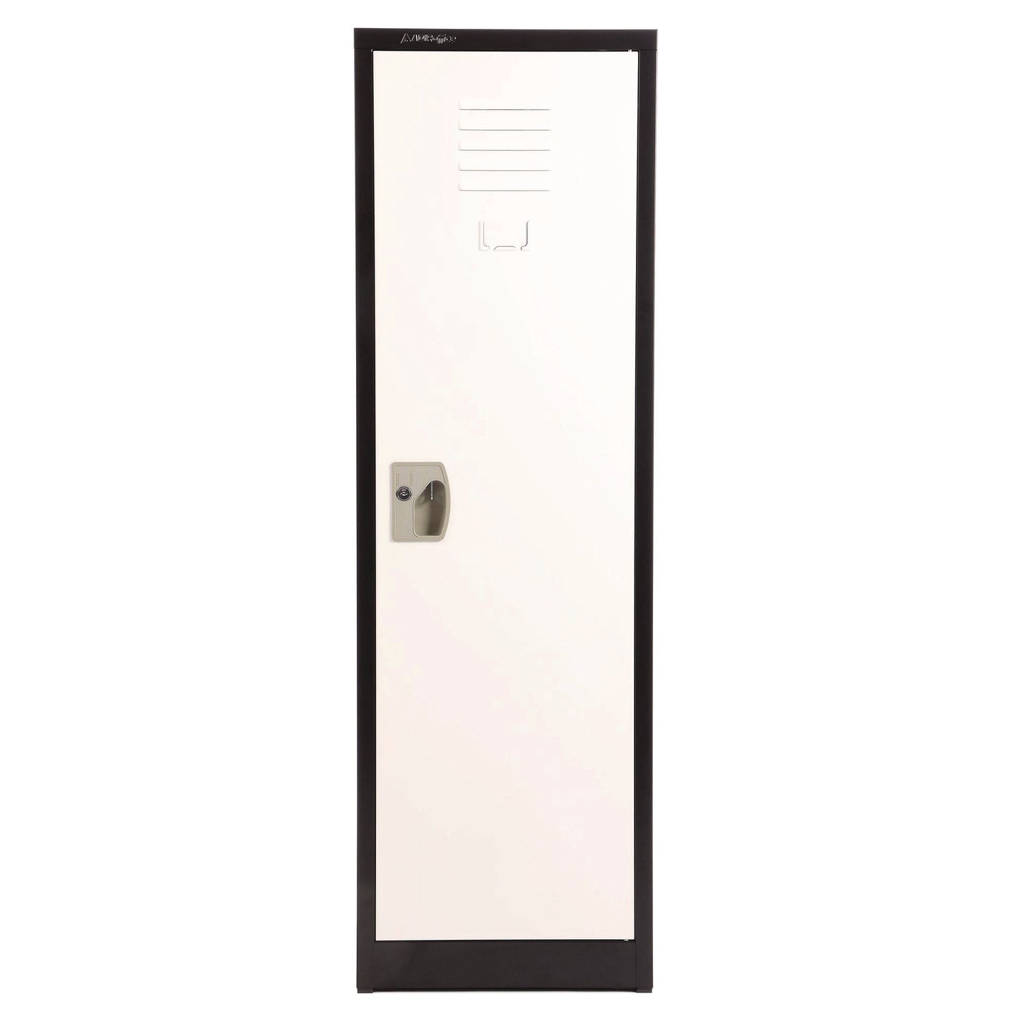 AdirOffice Steel Storage Locker, 1 Compartment, 15 x 15 x 48, Black Body/White Doors - Bloom Skins