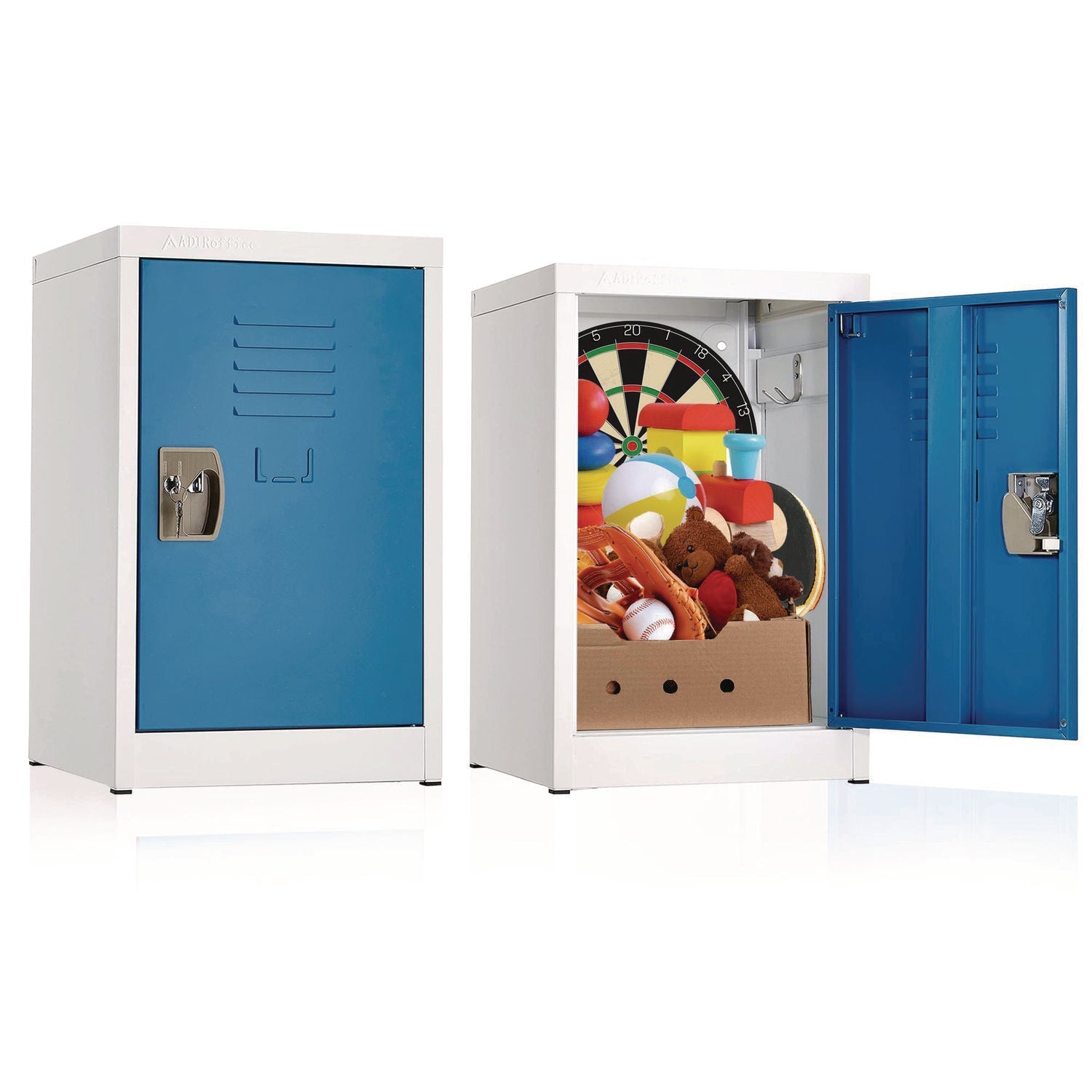 AdirOffice Steel Storage Locker, 1 Compartment, 15 x 15 x 24, Blue