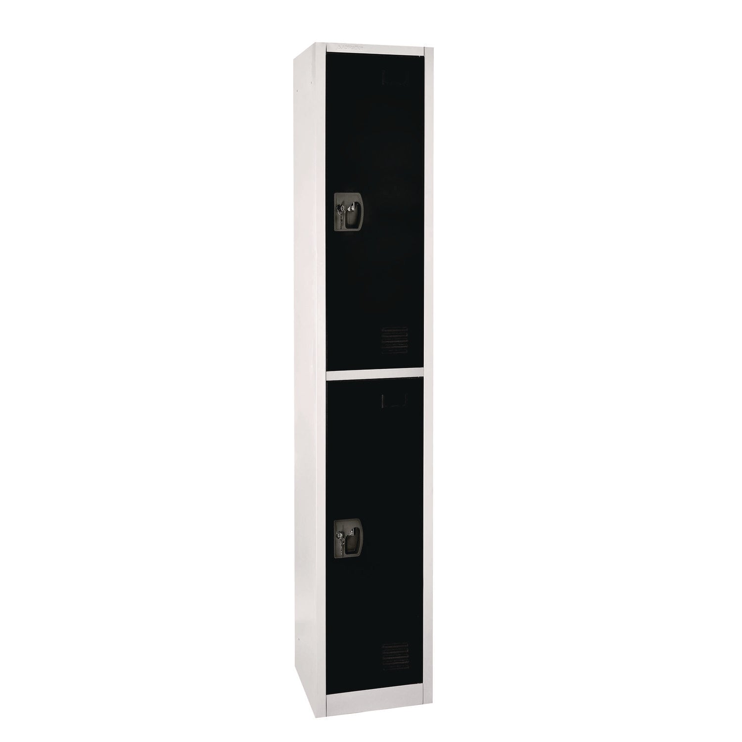 AdirOffice Steel Storage Locker, 2 Compartment, 12 x 12 x 72, Black - Bloom Skins