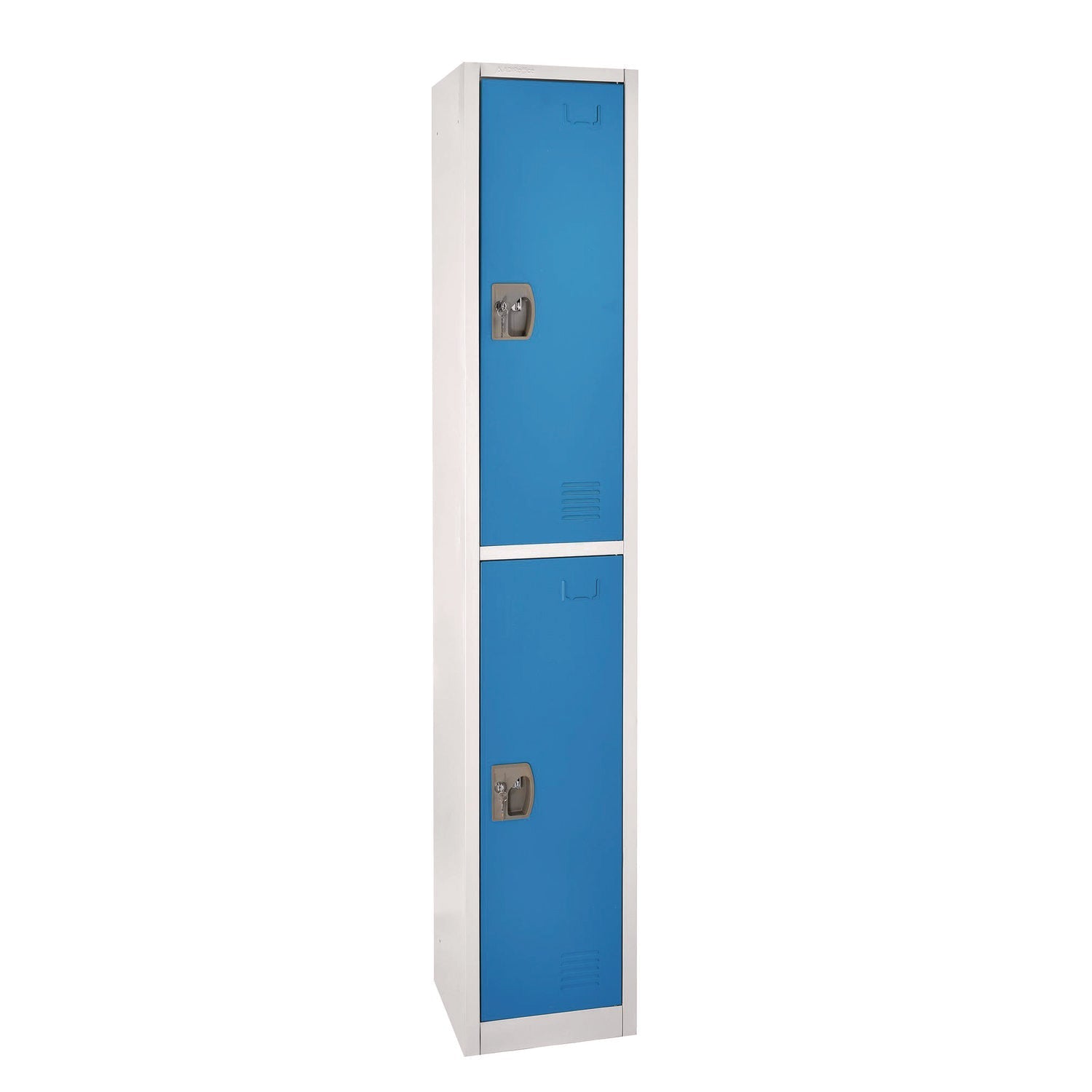 AdirOffice Steel Storage Locker, 2 Compartment, 12 x 12 x 72, Blue - Bloom Skins