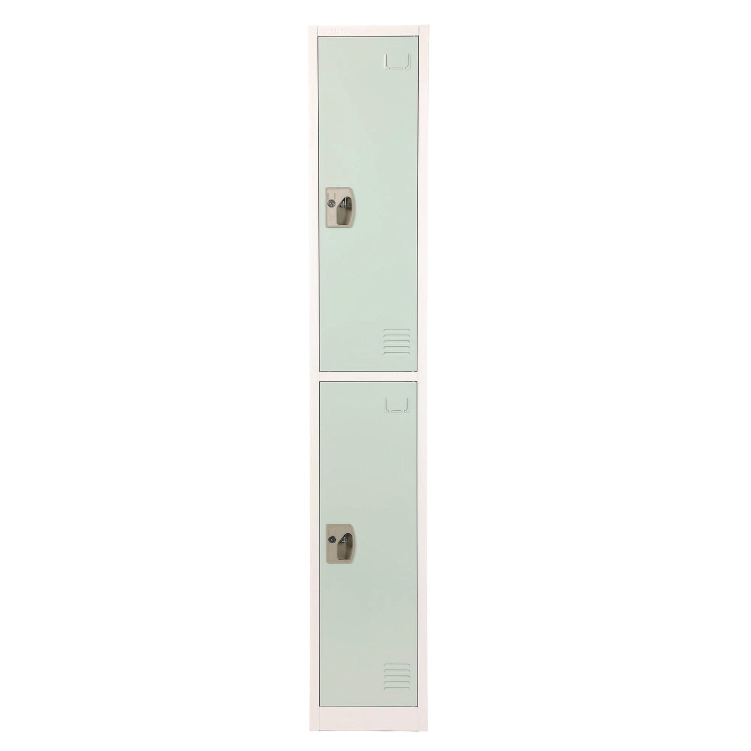 AdirOffice Steel Storage Locker, 2 Compartment, 12 x 12 x 72, Misty Green - Bloom Skins