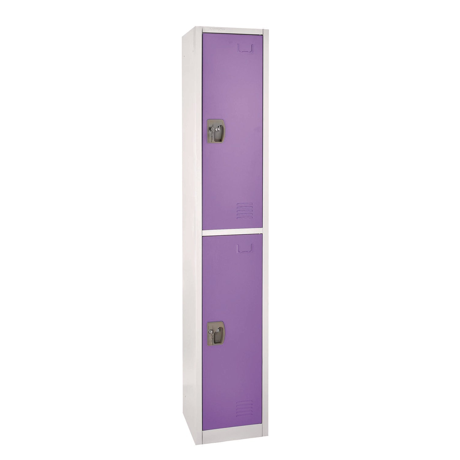 AdirOffice Steel Storage Locker, 2 Compartment, 12 x 12 x 72, Purple - Bloom Skins