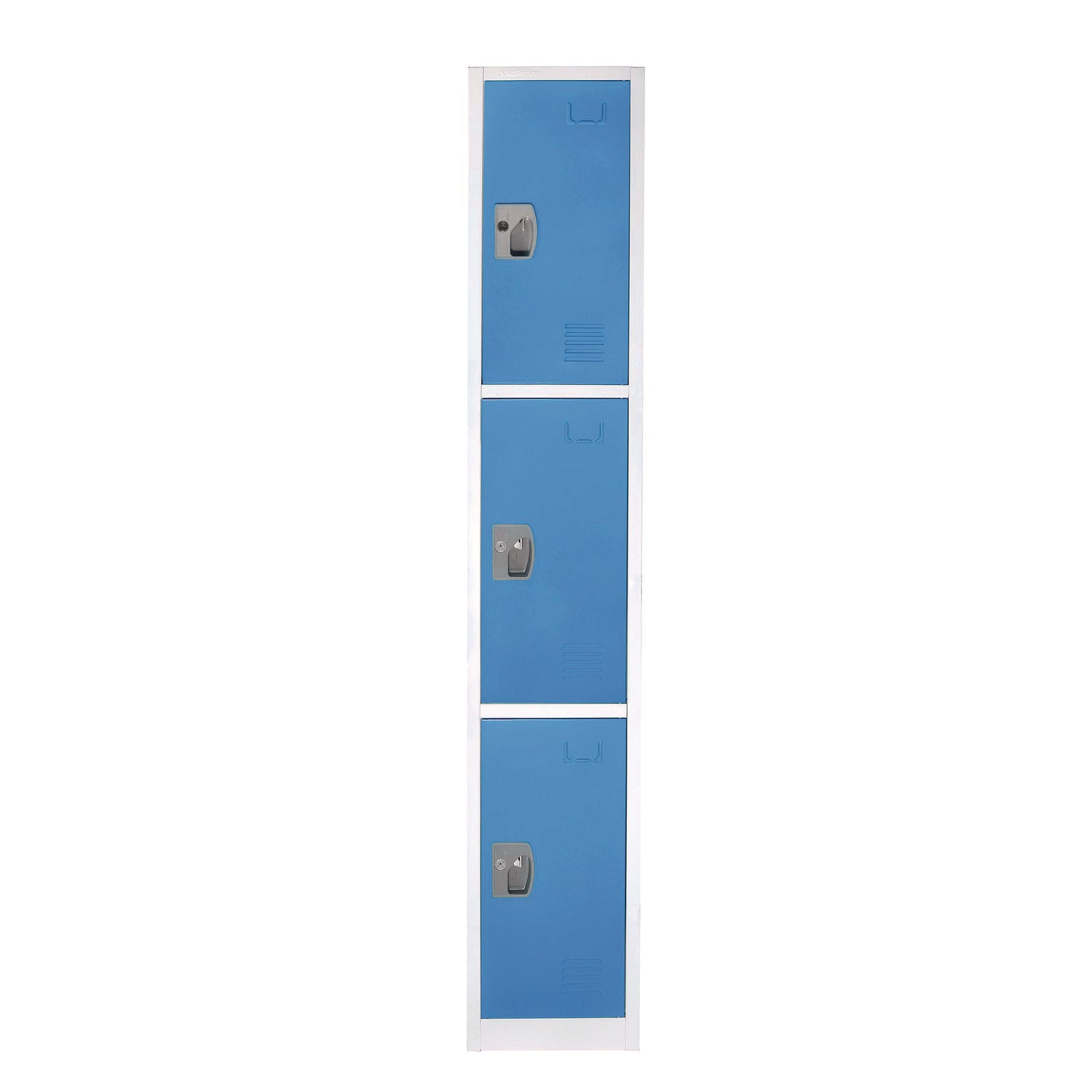 AdirOffice Steel Storage Locker, 3 Compartment, 12 x 12 x 72, Blue - Bloom Skins