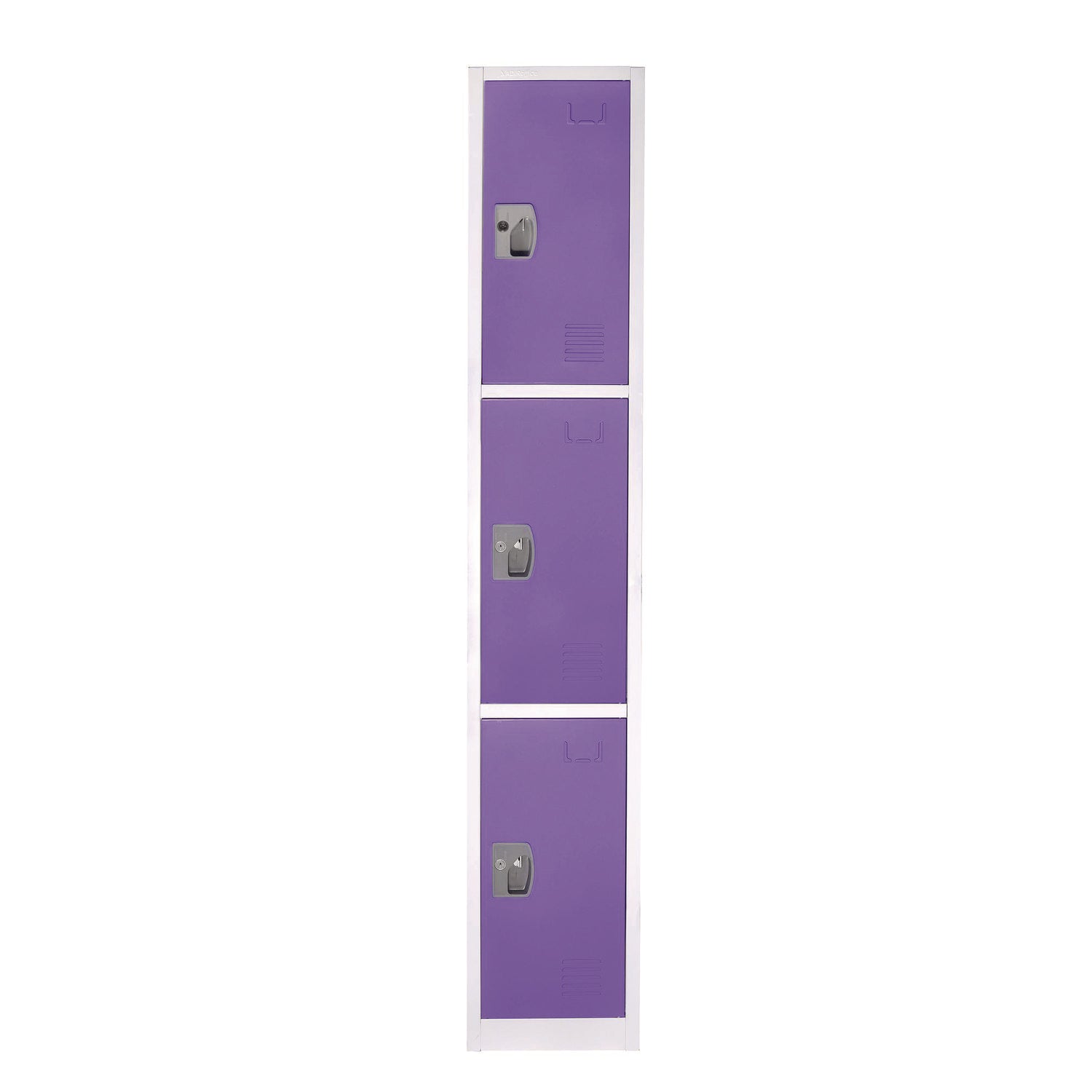 AdirOffice Steel Storage Locker, 3 Compartment, 12 x 12 x 72, Purple - Bloom Skins