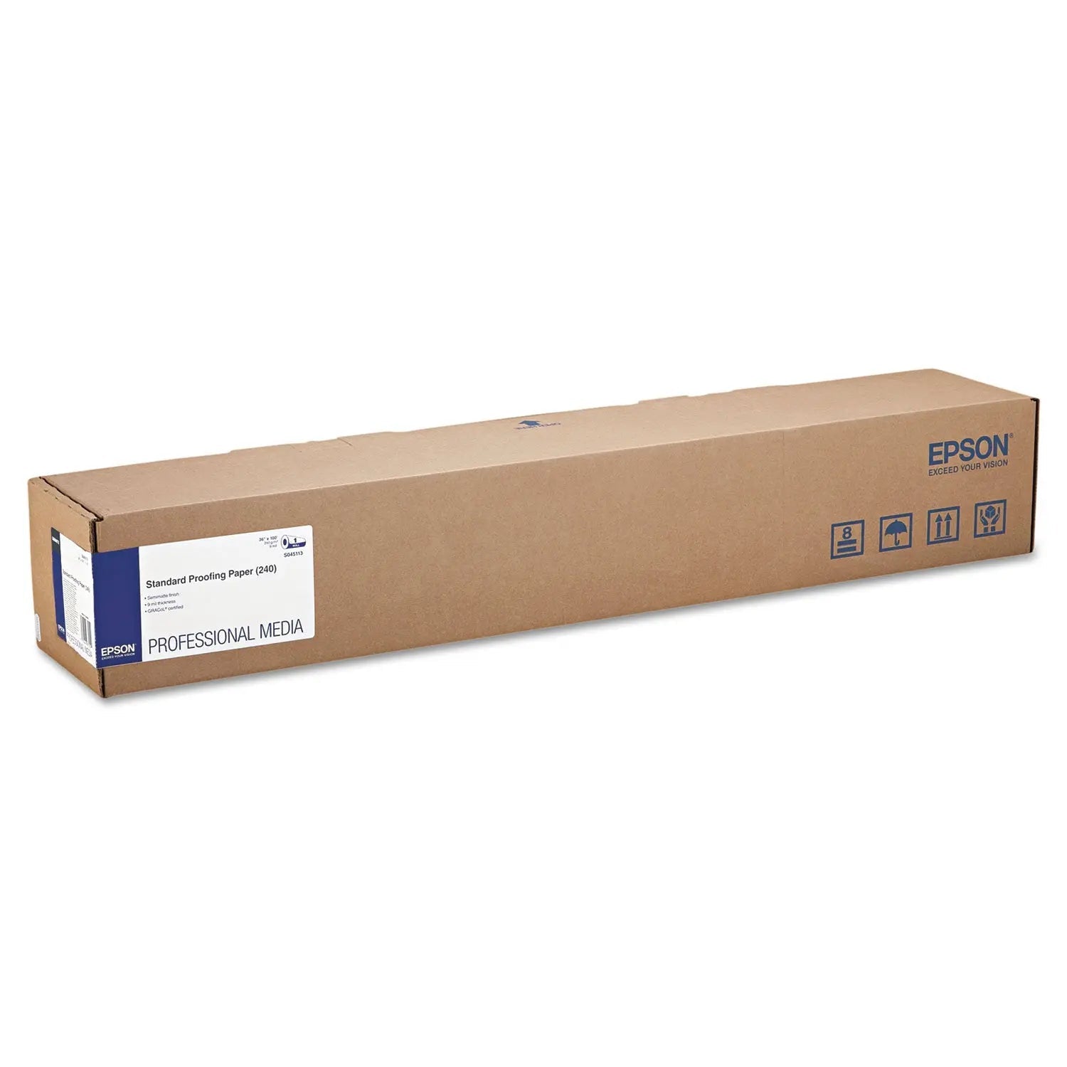Epson® Standard Proofing Paper Roll, 9 Mil, 36" X 100 Ft, Semi-Matte White