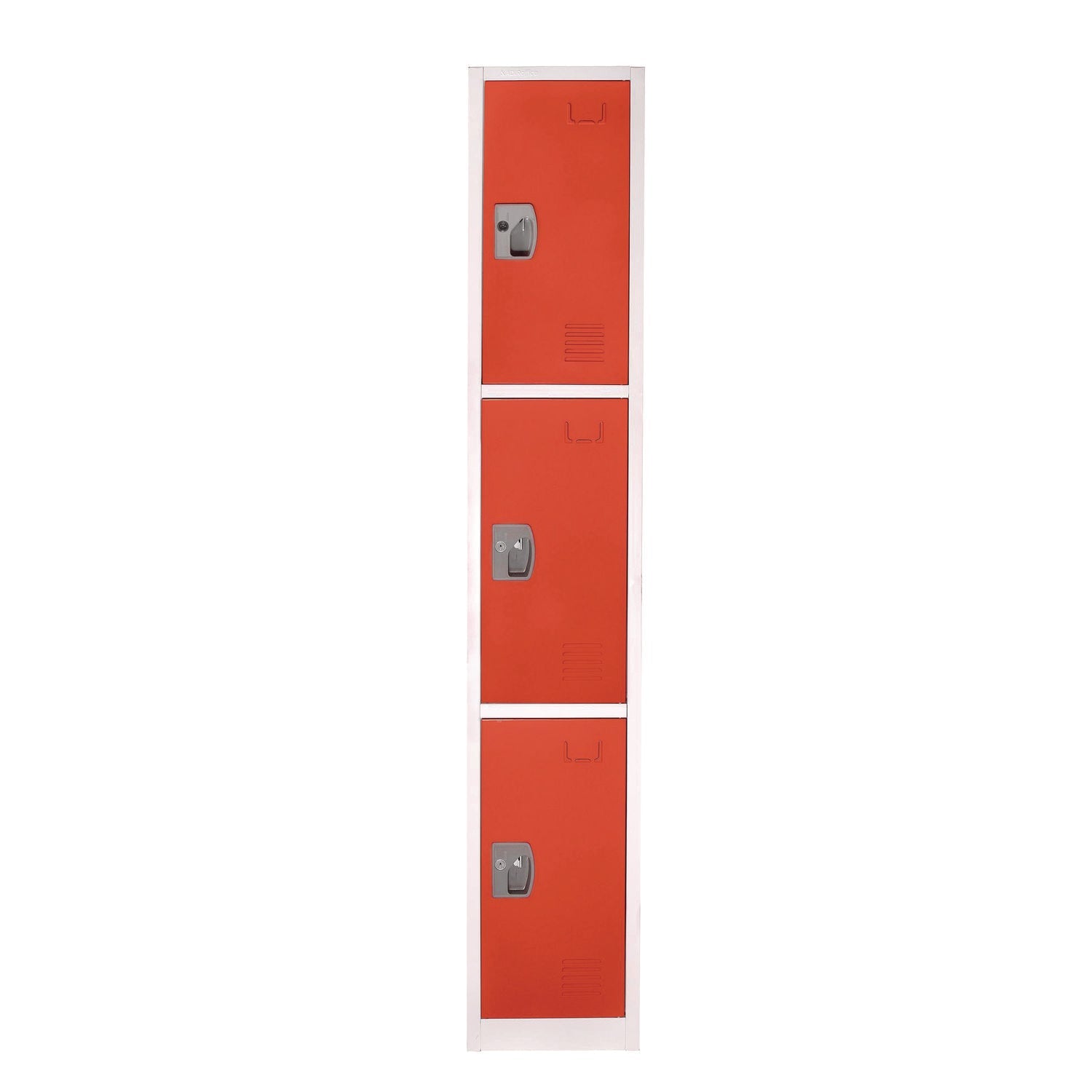 AdirOffice Steel Storage Locker, 3 Compartment, 12 x 12 x 72, Red - Bloom Skins