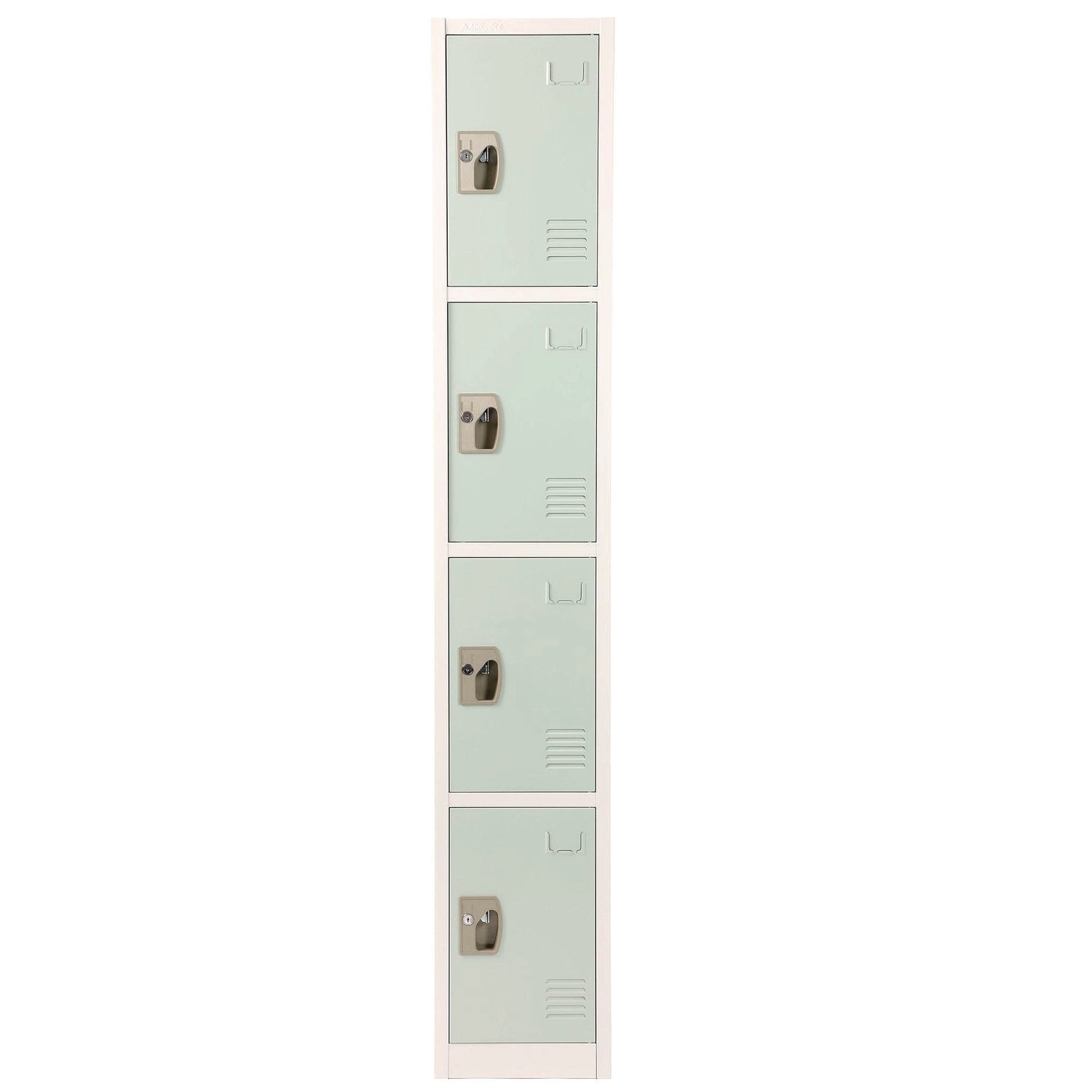 AdirOffice Steel Storage Locker, 4 Compartment, 12 x 12 x 72, Misty Green - Bloom Skins