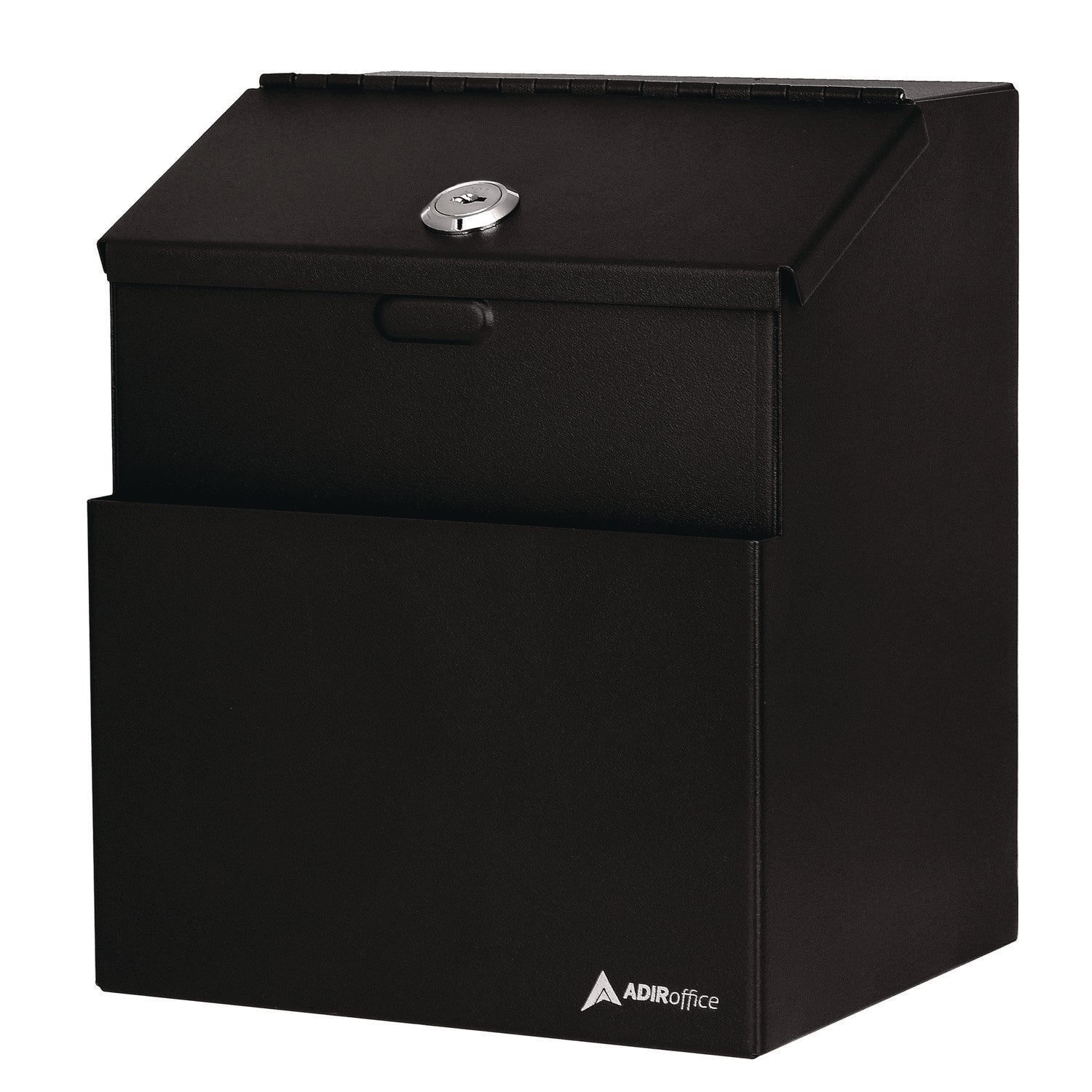 AdirOffice Steel Secure Drop Box with Key|Black
