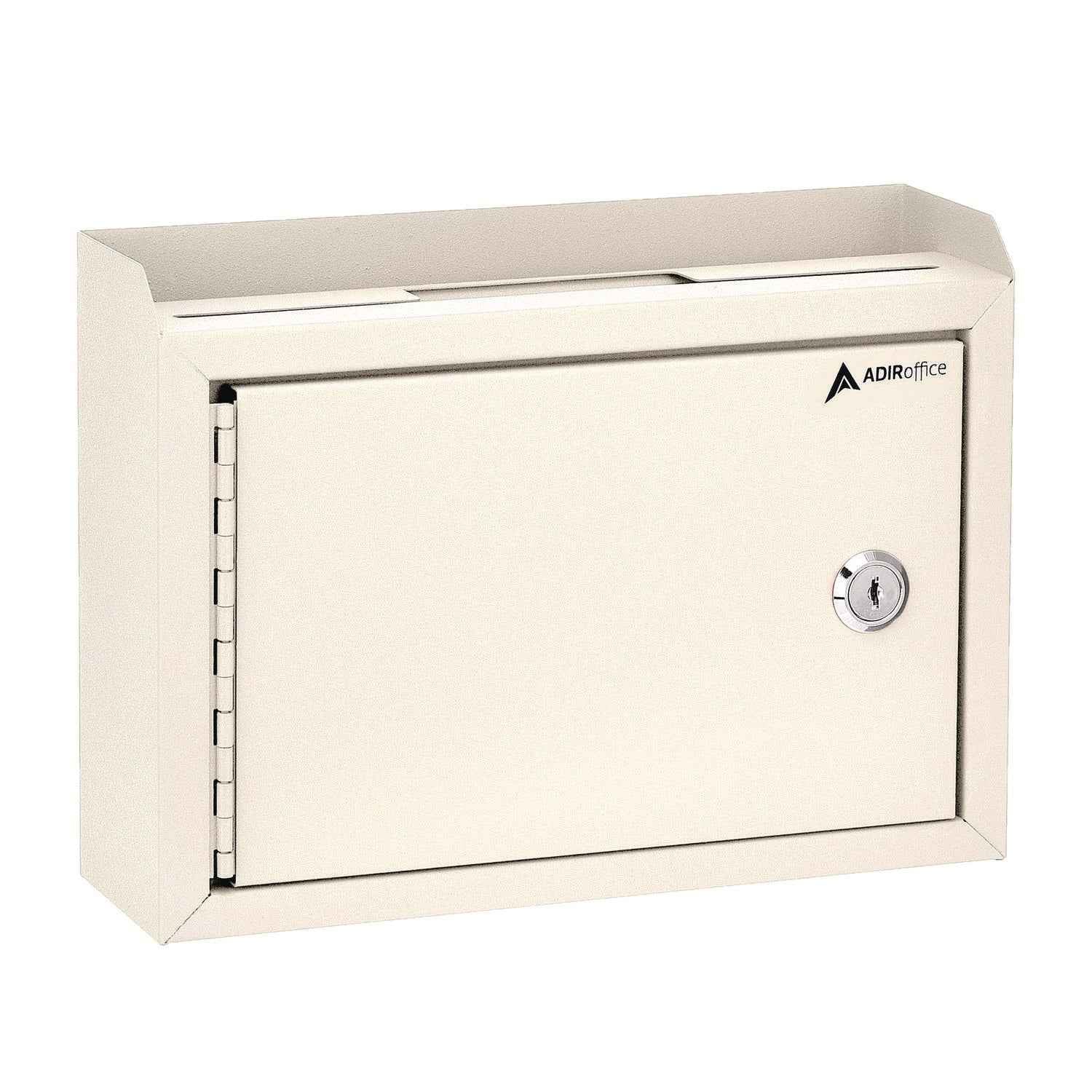 AdirOffice Medium Size Steel Multi-Purpose Secure Drop Box, 9.8 x 3.4 x 7.5, White