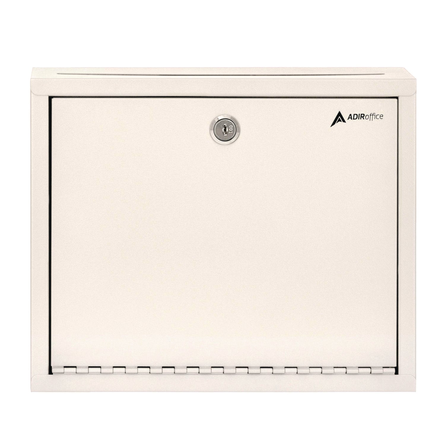 AdirOffice Large Size Steel Multi-Purpose Secure Drop Box, 12 x 3 x 10, White