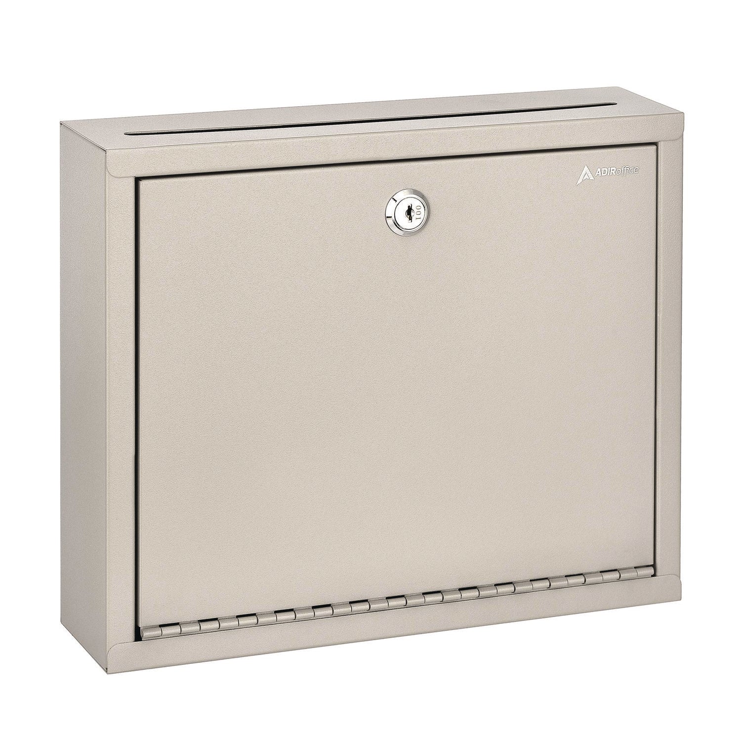 AdirOffice Large Size Steel Multi-Purpose Secure Drop Box, 12 x 3 x 10, Beige