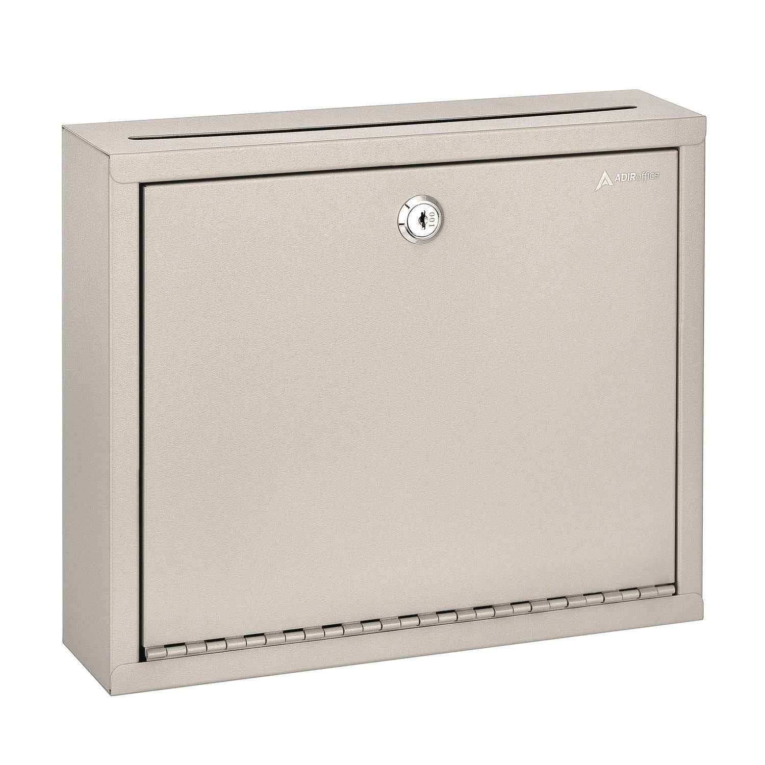 AdirOffice Large Size Steel Multi-Purpose Secure Drop Box, 12 x 3 x 10, Beige