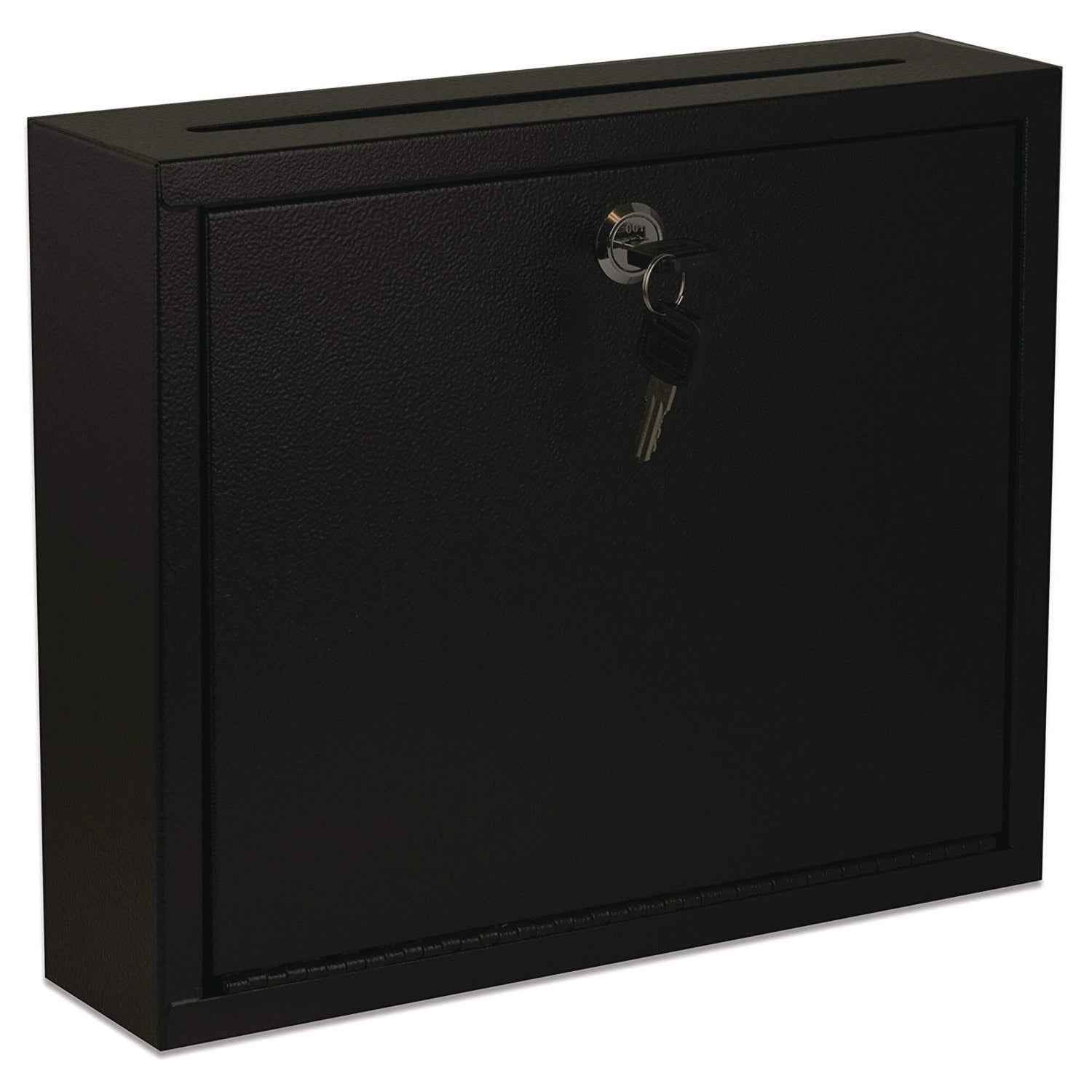 AdirOffice Large Size Steel Multi-Purpose Secure Drop Box, 12 x 3 x 10, Black