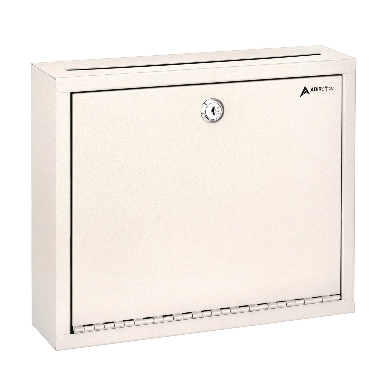 AdirOffice Large Size Steel Multi-Purpose Secure Drop Box, 12 x 3 x 10, White