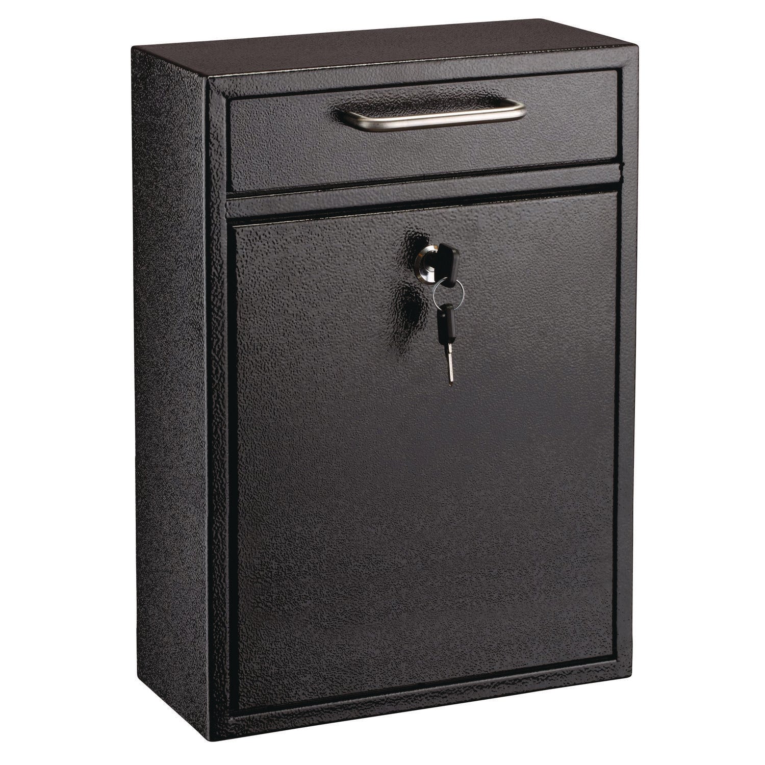 AdirOffice Large Ultimate Secure Drop Box Wall Mounted Mail Box, 11.2 x 4.7 x 16.2, Black
