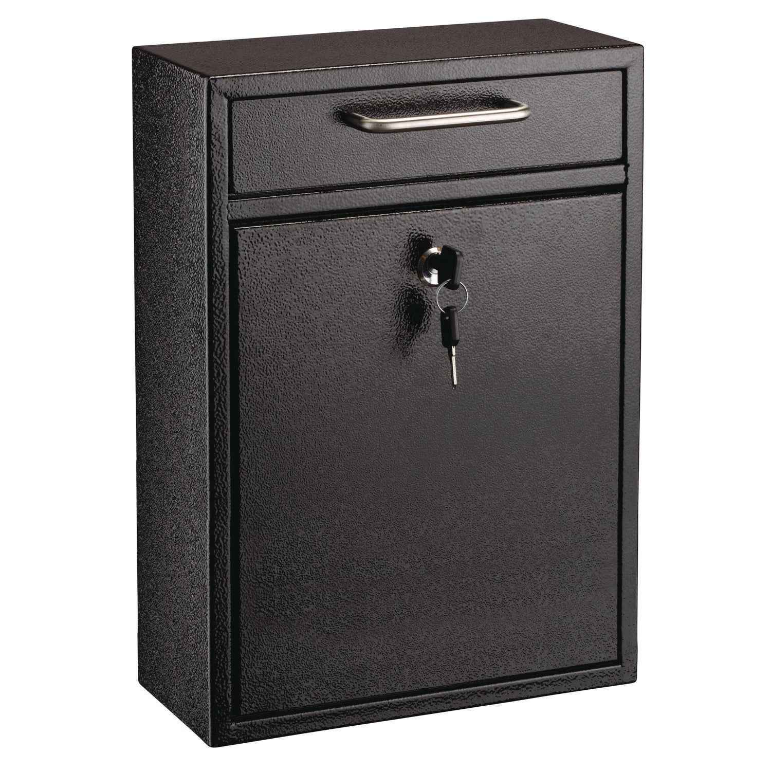 AdirOffice Large Ultimate Secure Drop Box Wall Mounted Mail Box, 11.2 x 4.7 x 16.2, Black