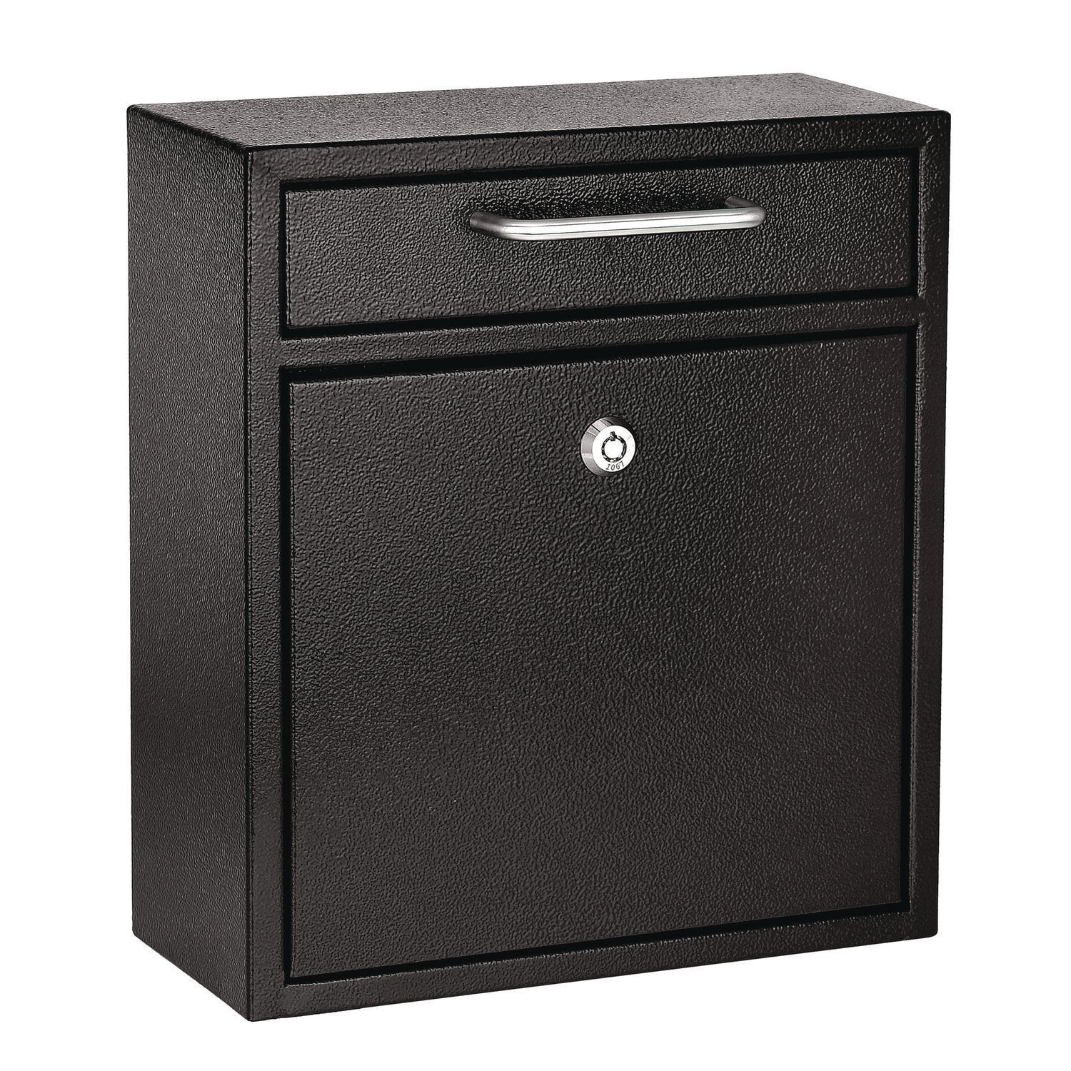 AdirOffice Medium Ultimate Wall Mounted Mail Box, 10.4 x 4.5 x 12, Black