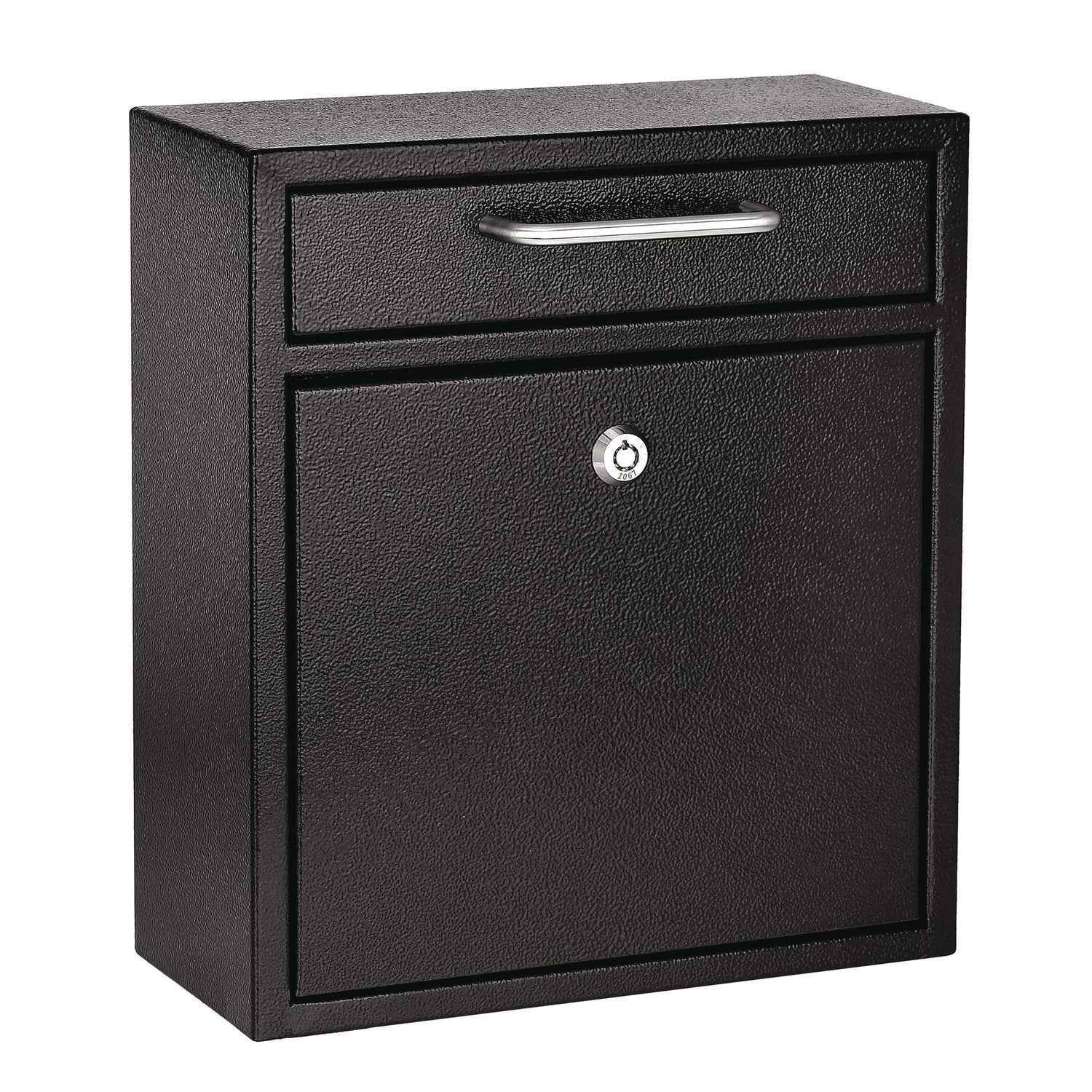 AdirOffice Medium Ultimate Wall Mounted Mail Box, 10.4 x 4.5 x 12, Black