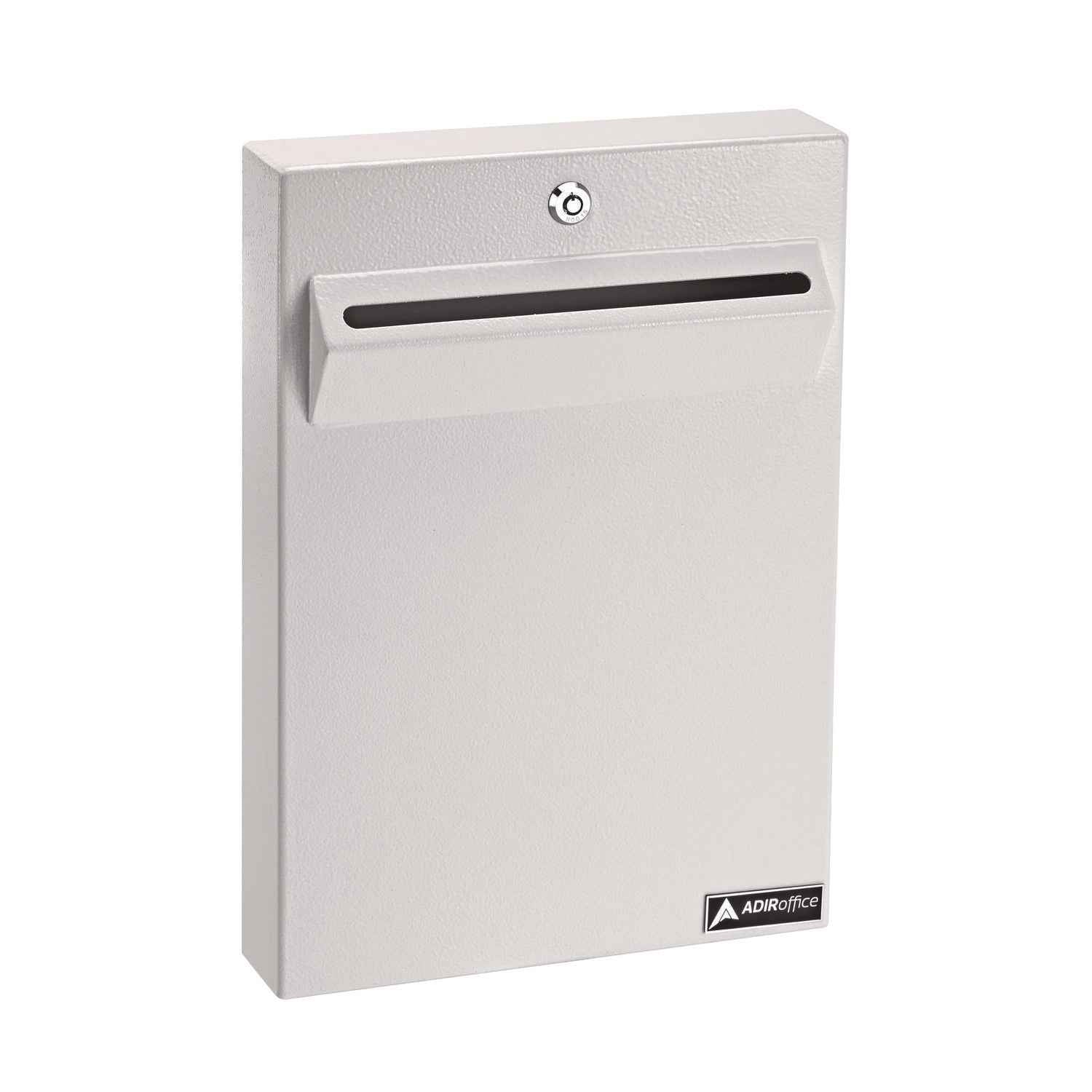 AdirOffice Large Wall Mounted Weatherproof Steel Secure Drop Box, 11 x 2.4 x 16, White