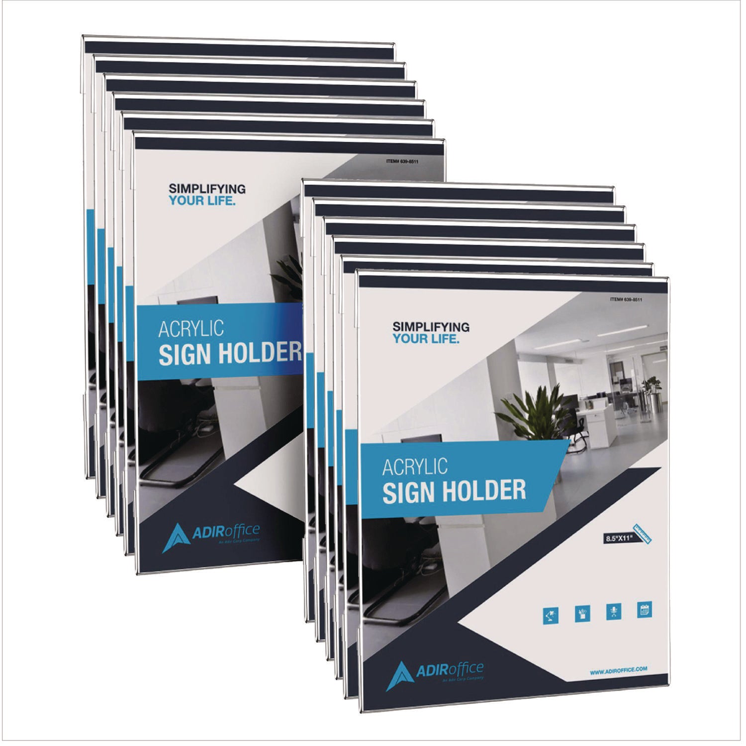 AdirOffice Wall Mount Acrylic Sign Holders |12pk