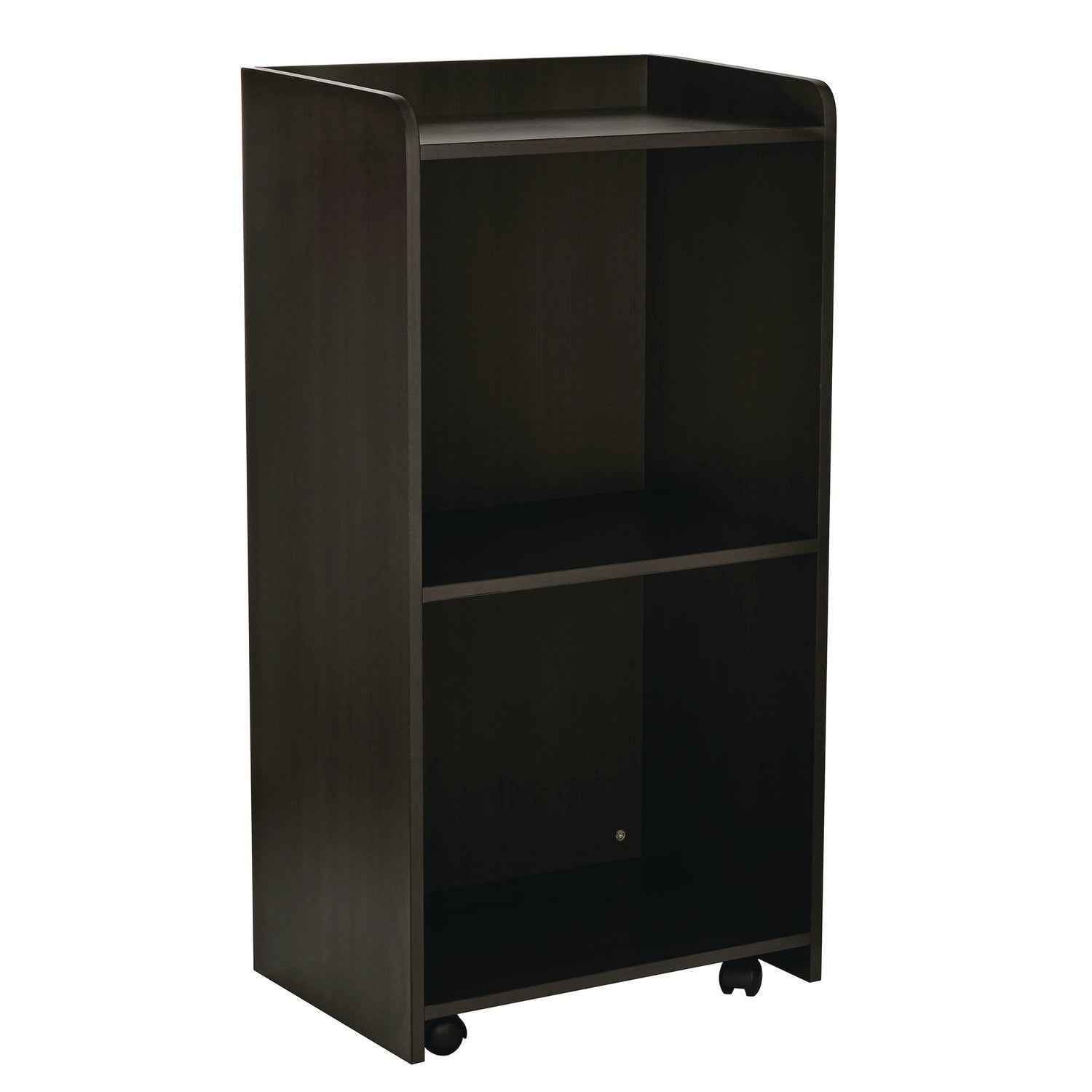 AdirOffice Wood Mobile Presentation Lectern Speaker Stand with Shelves, 22.44 x 16.53 x 45.98, Black
