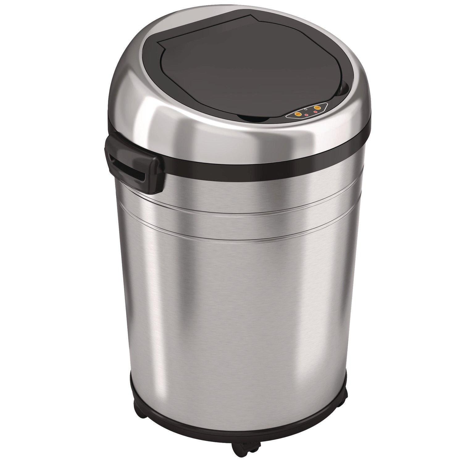HLS Commercial® Extra-Large Sensor Trash Can with Wheels, 18 gal, Plastic/Stainless Steel