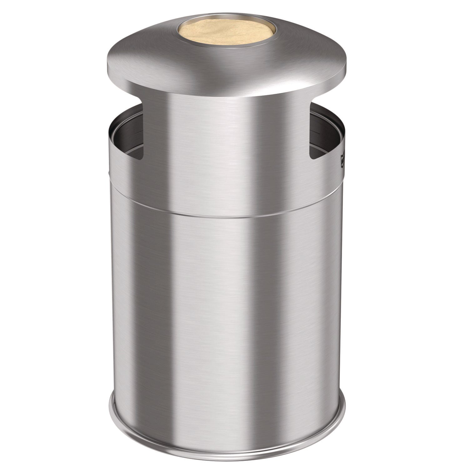HLS Commercial® Extra-Large Dual Side-Entry Trash Can, Outdoor, 50 gal, Stainless Steel, Silver