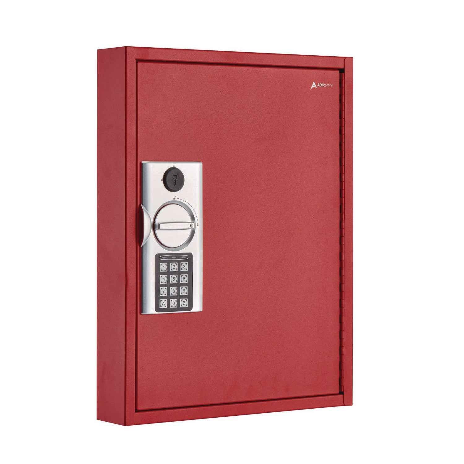 AdirOffice Steel Digital Lock Key Cabinet, 60-Key, 13 x 2.6 x 17, Stainless Steel 304, Red
