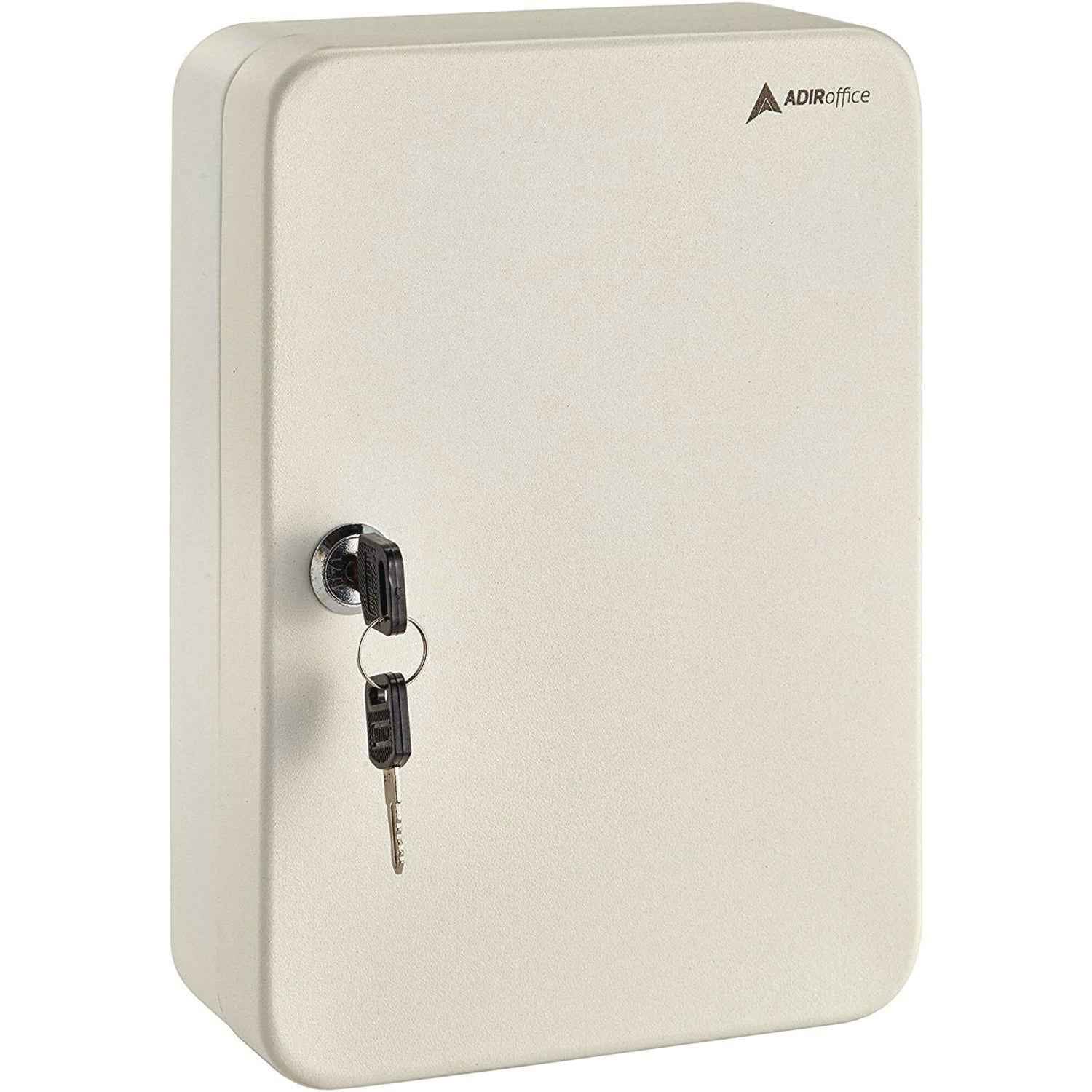 AdirOffice Steel Secure Key Cabinet with Key Lock, 48-Key, 7.1 x 3.1 x 10, Stainless Steel 304, White
