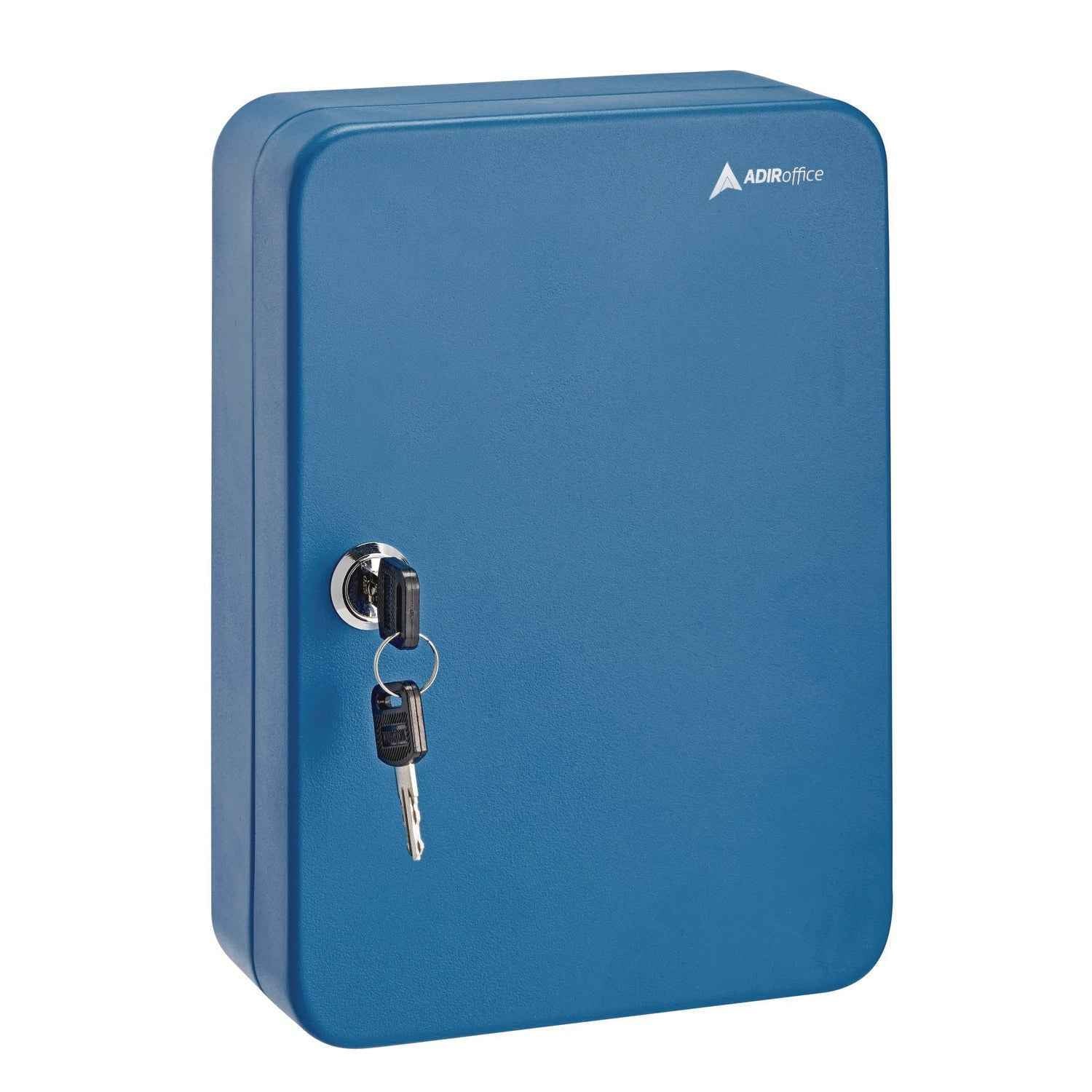 AdirOffice Steel Secure Key Cabinet with Key Lock, 48-Key, 7.1 x 3.1 x 10, Stainless Steel 304, Blue