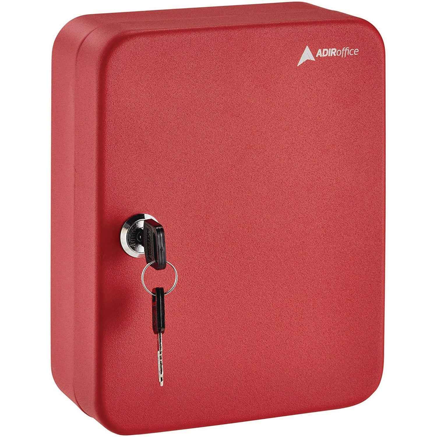 AdirOffice Steel Secure Key Cabinet with Key Lock, 48-Key, 7.1 x 3.1 x 10, Stainless Steel 304, Red