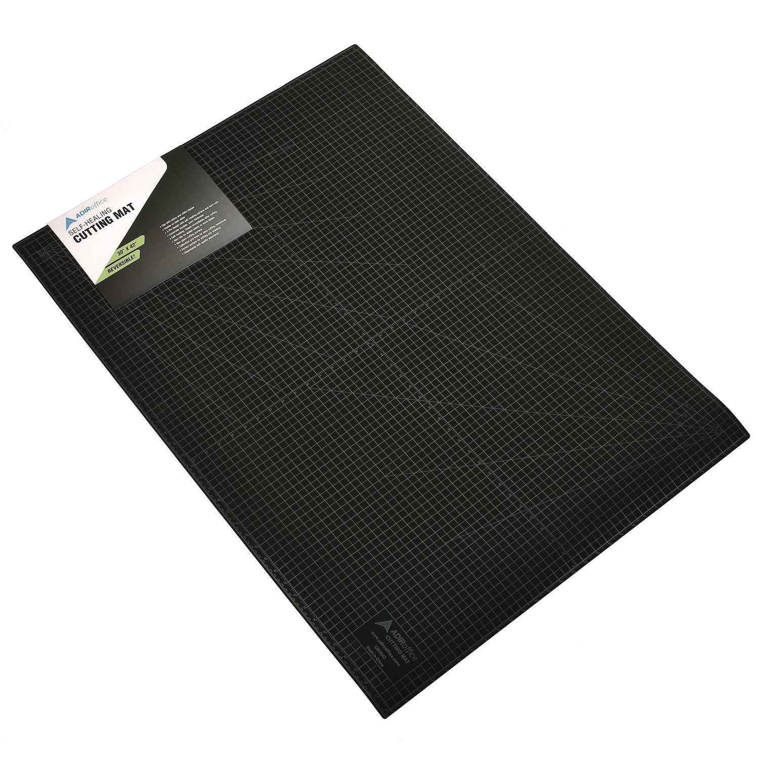 AdirOffice Reversible Self Healing Cutting Mat, 30 x 42, Green/Black