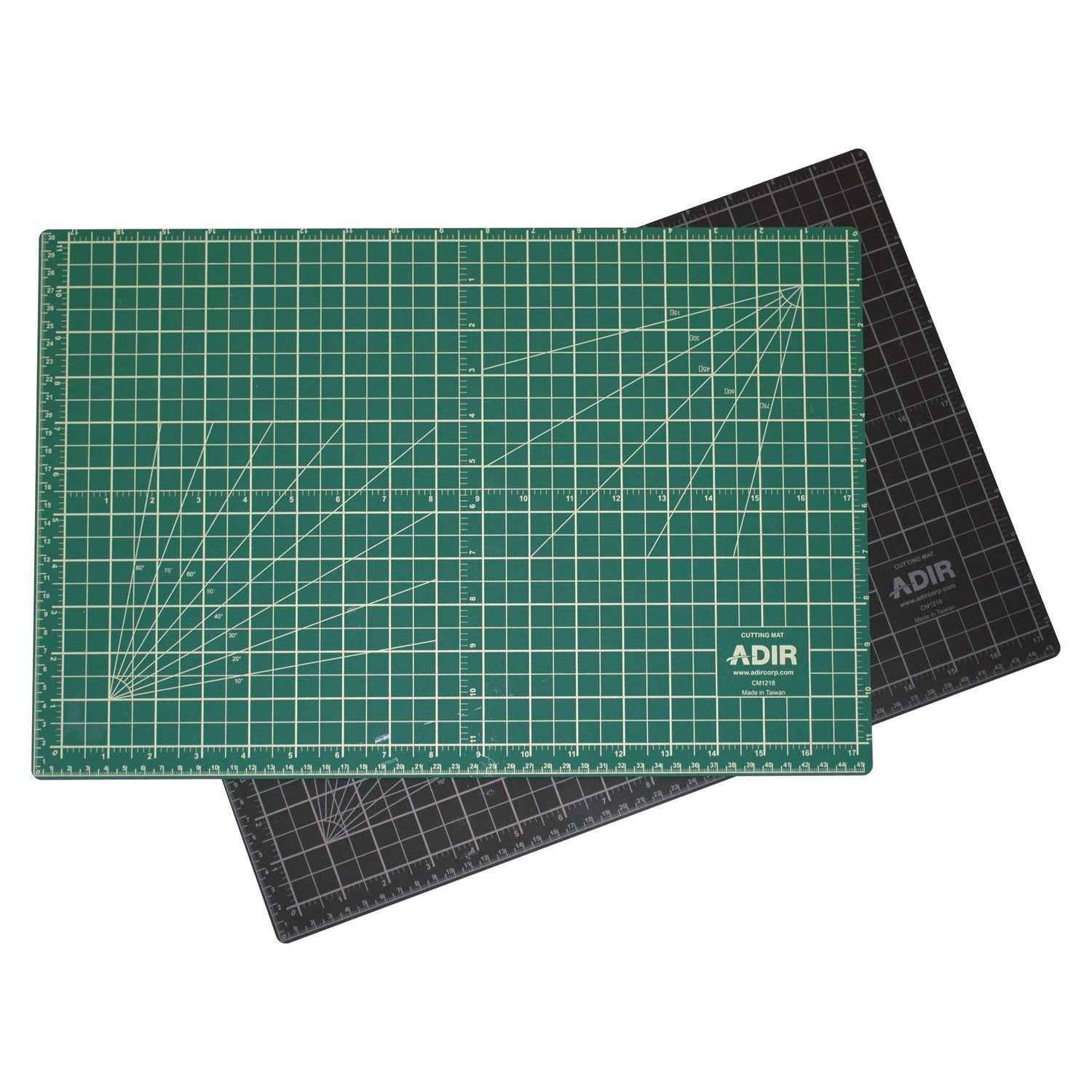 AdirOffice Reversible Self Healing Cutting Mat, 18 x 36, Green/Black