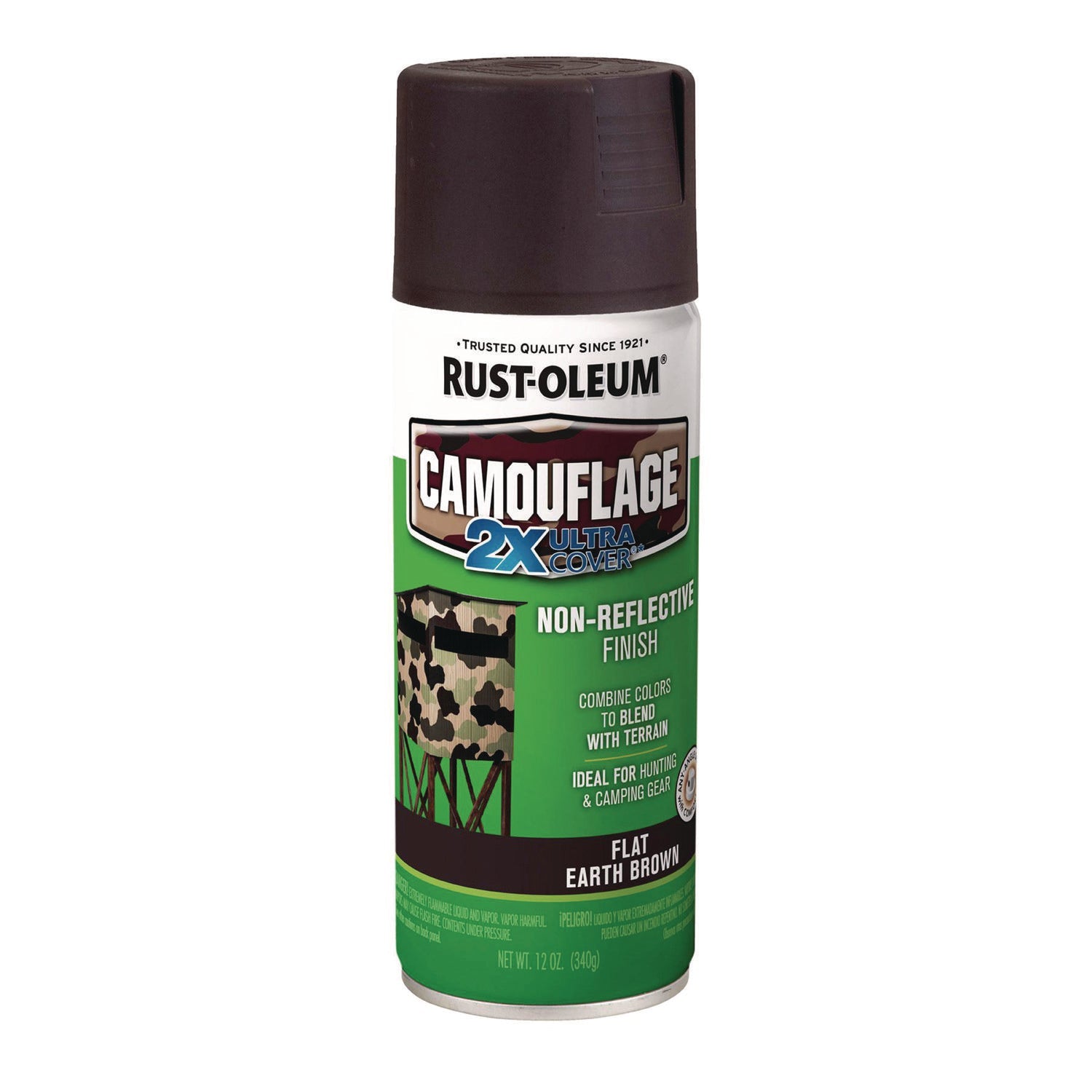 Rust-Oleum® Camouflage Spray Paint, Flat Earth Brown, 12 oz Aerosol Can